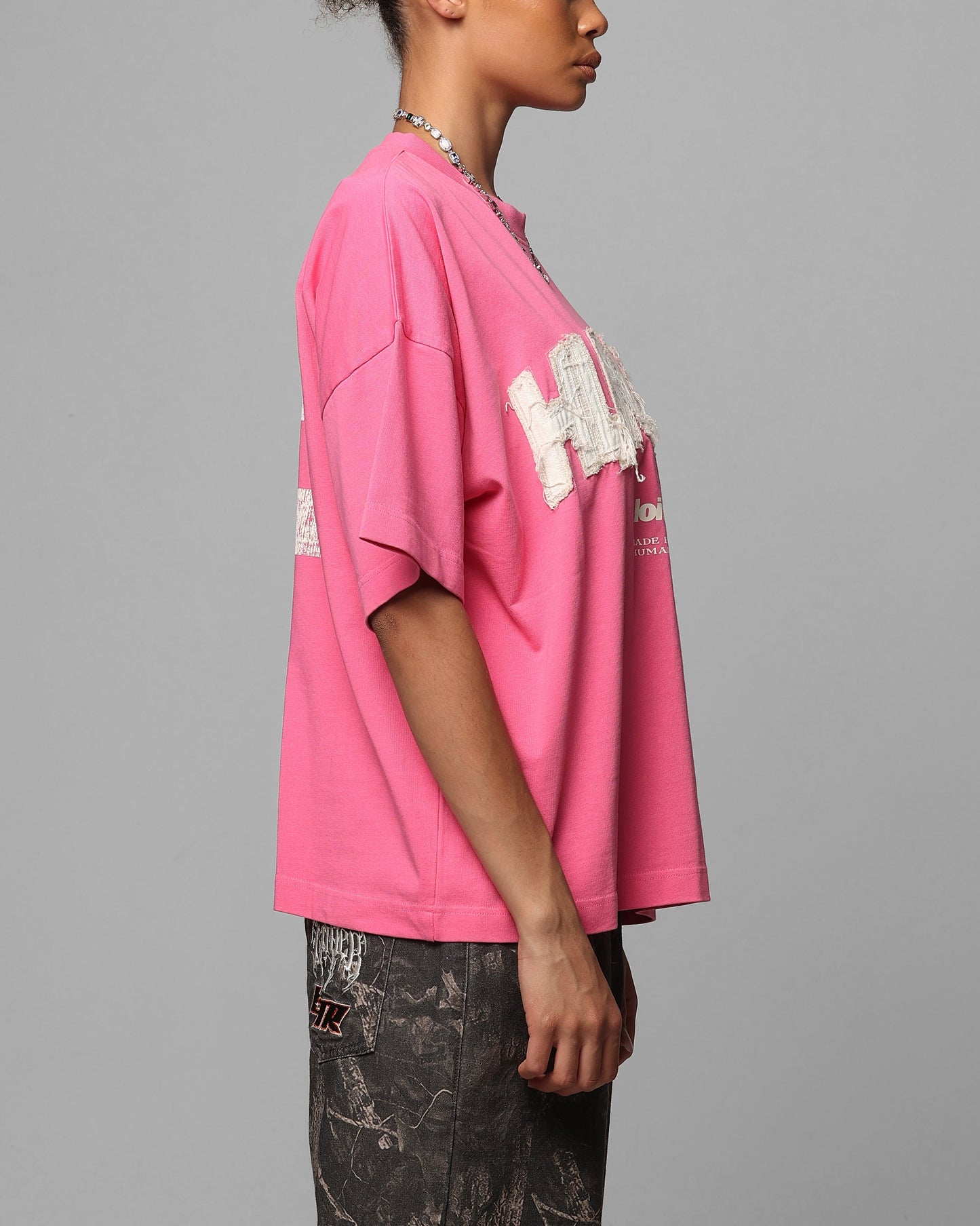 Loiter Human Box T-Shirt Pink Style001