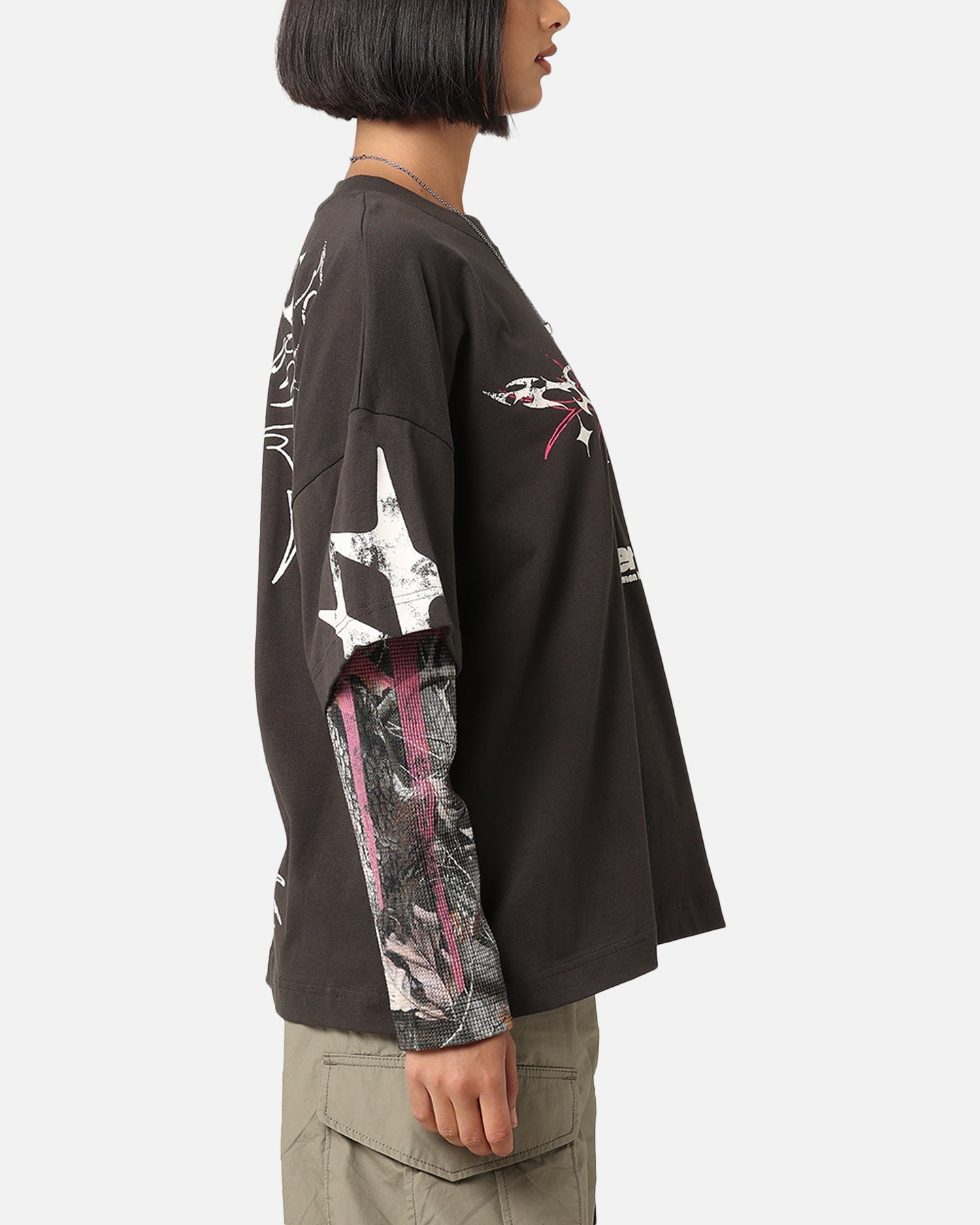 Loiter Seek N Destroy Long Sleeve T-Shirt Charcoal Style001