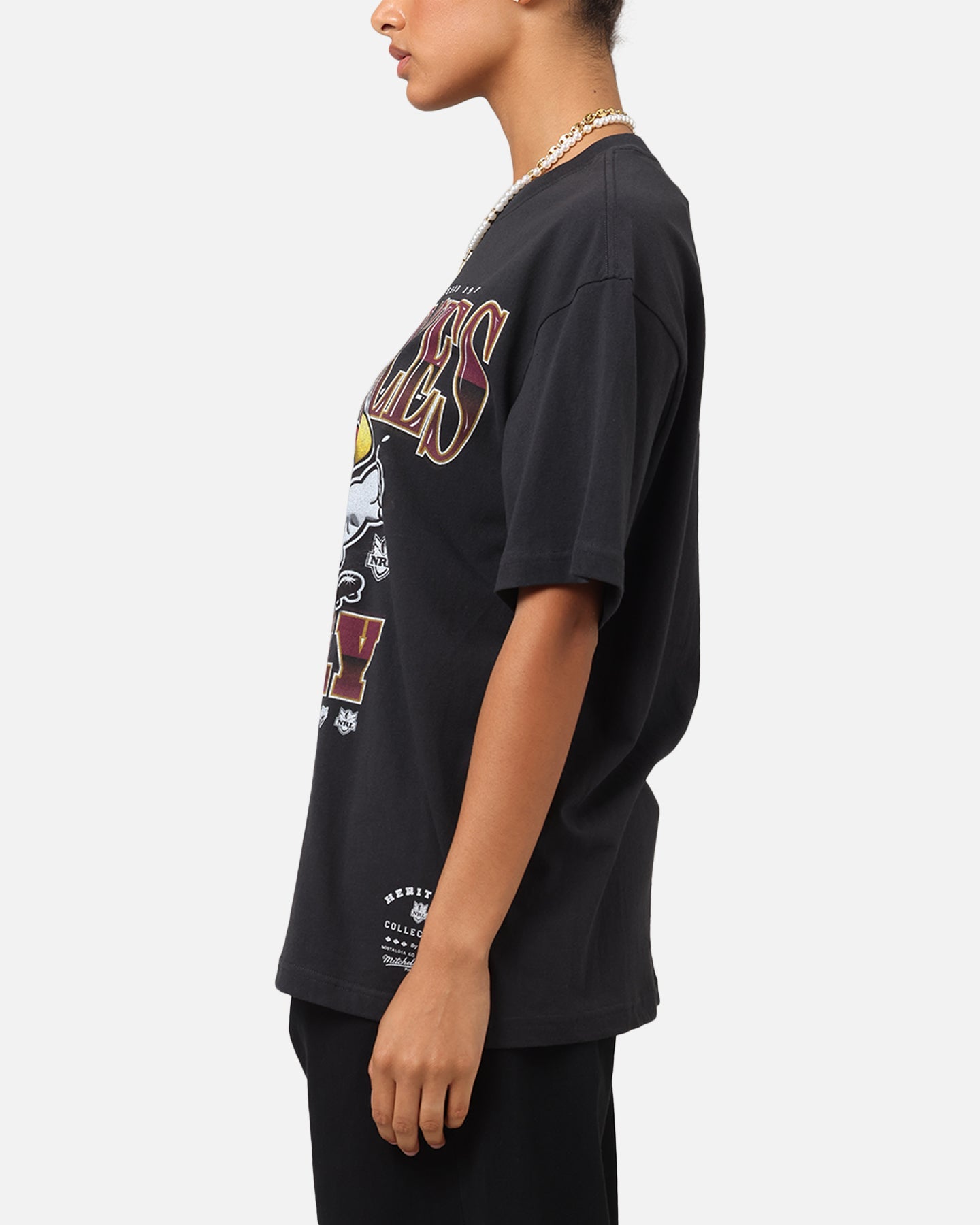 Mitchell & Ness Manly Warringah Sea Eagles Mascot Character T-Shirt Faded Black Style001