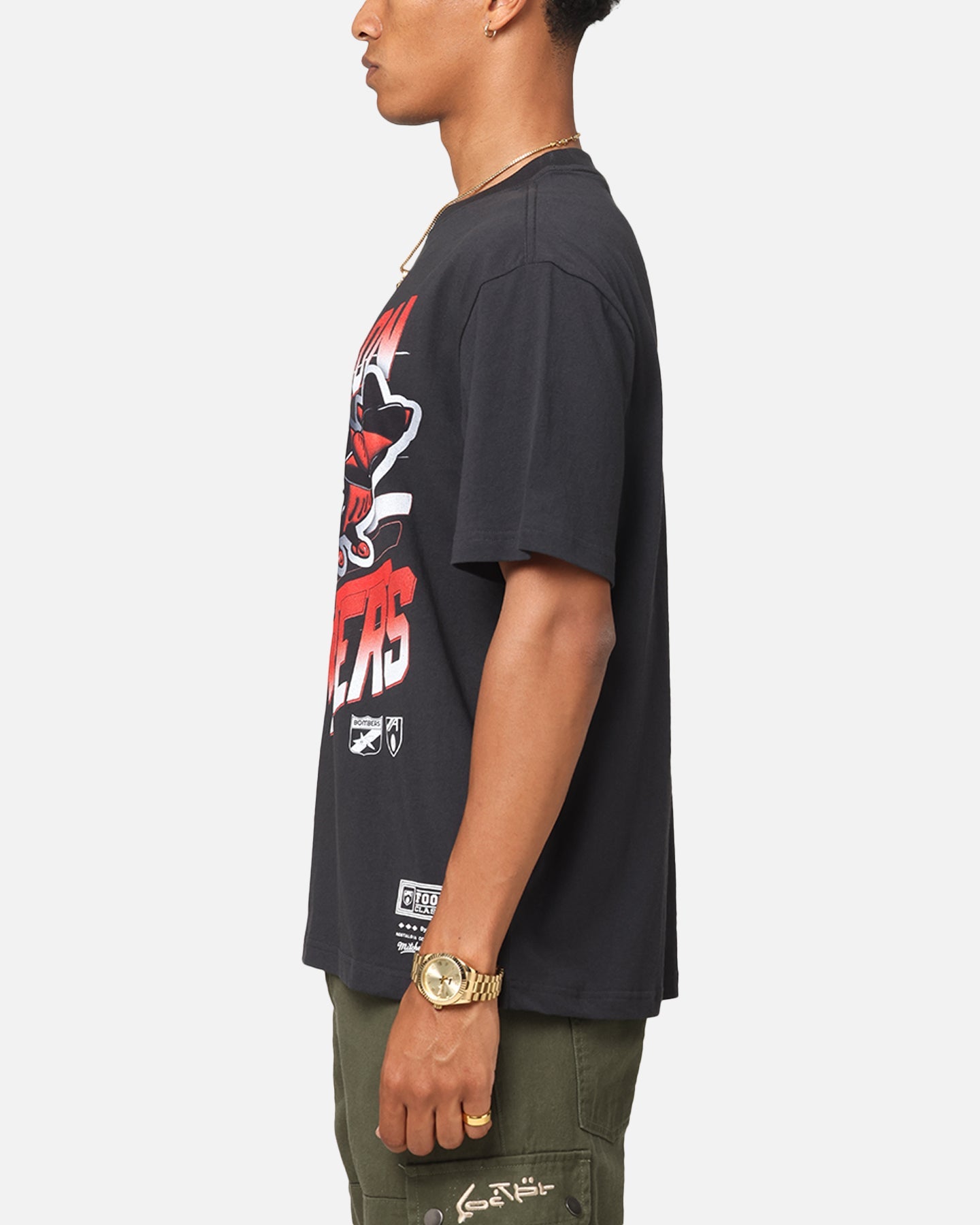 Mitchell & Ness Essendon Bombers Mascot Character T-Shirt Faded Black