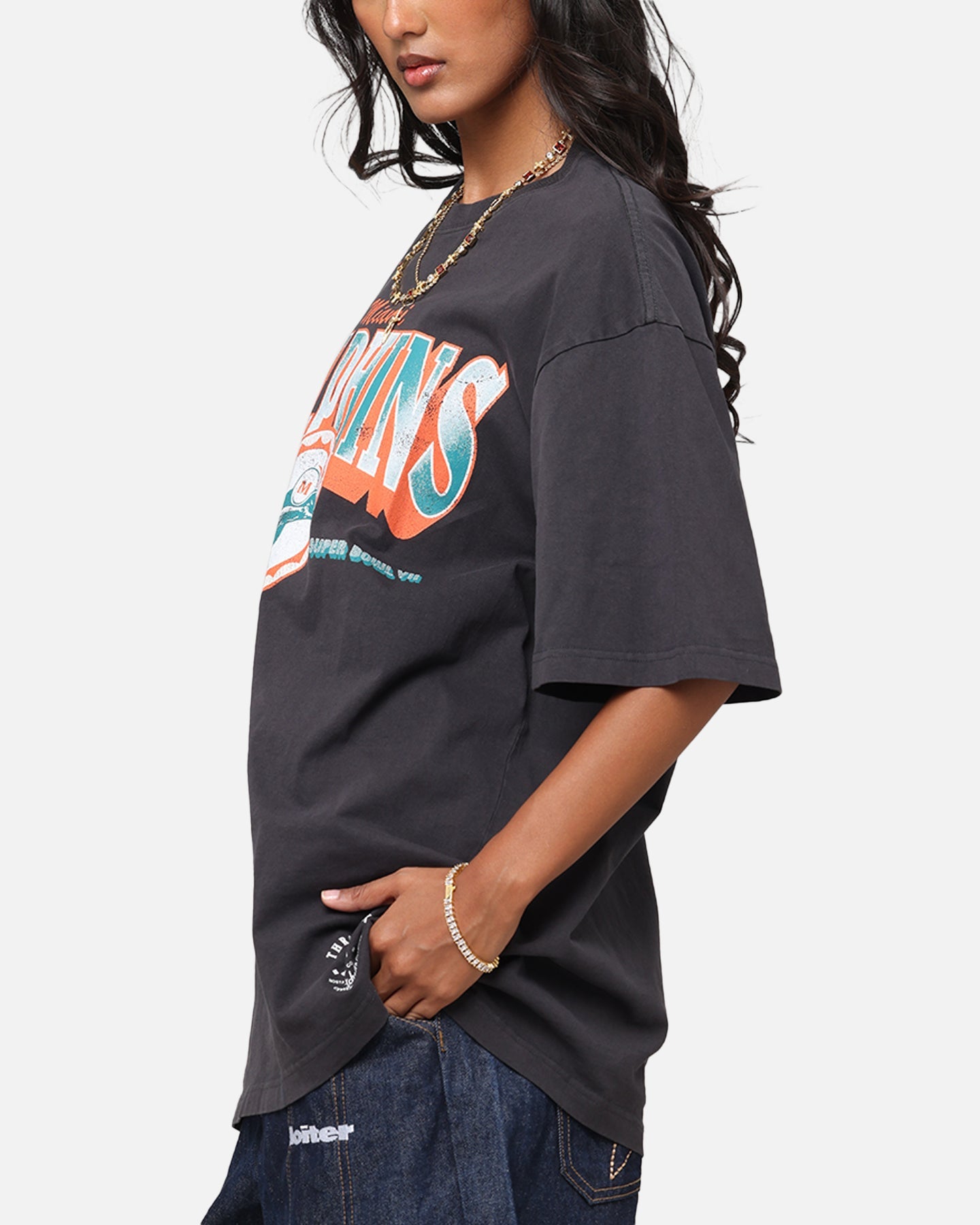 Mitchell & Ness Miami Dolphins Arch T-Shirt Faded Black Style001