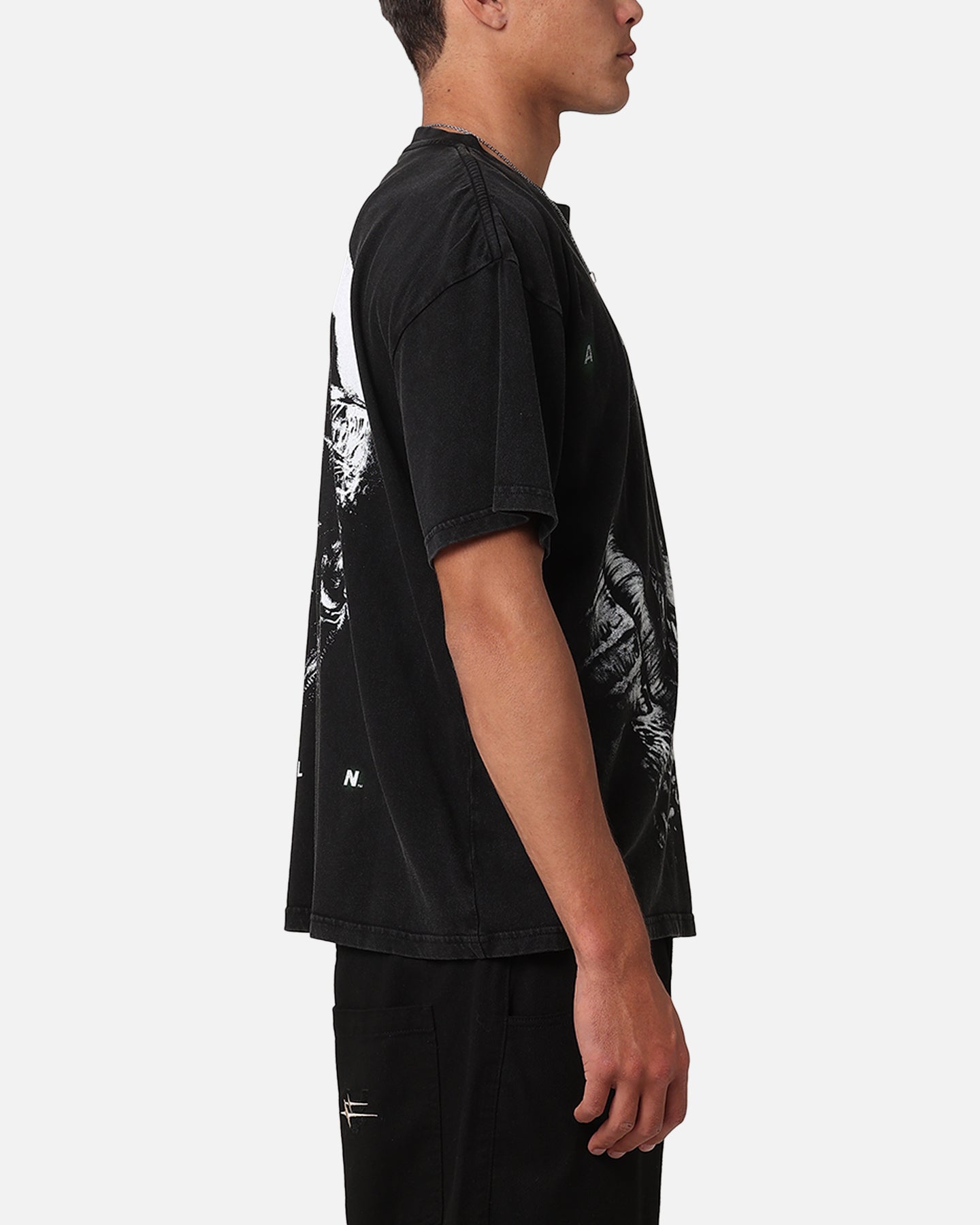 Goat Crew Alien Horror Vintage T-Shirt Black Acidwash