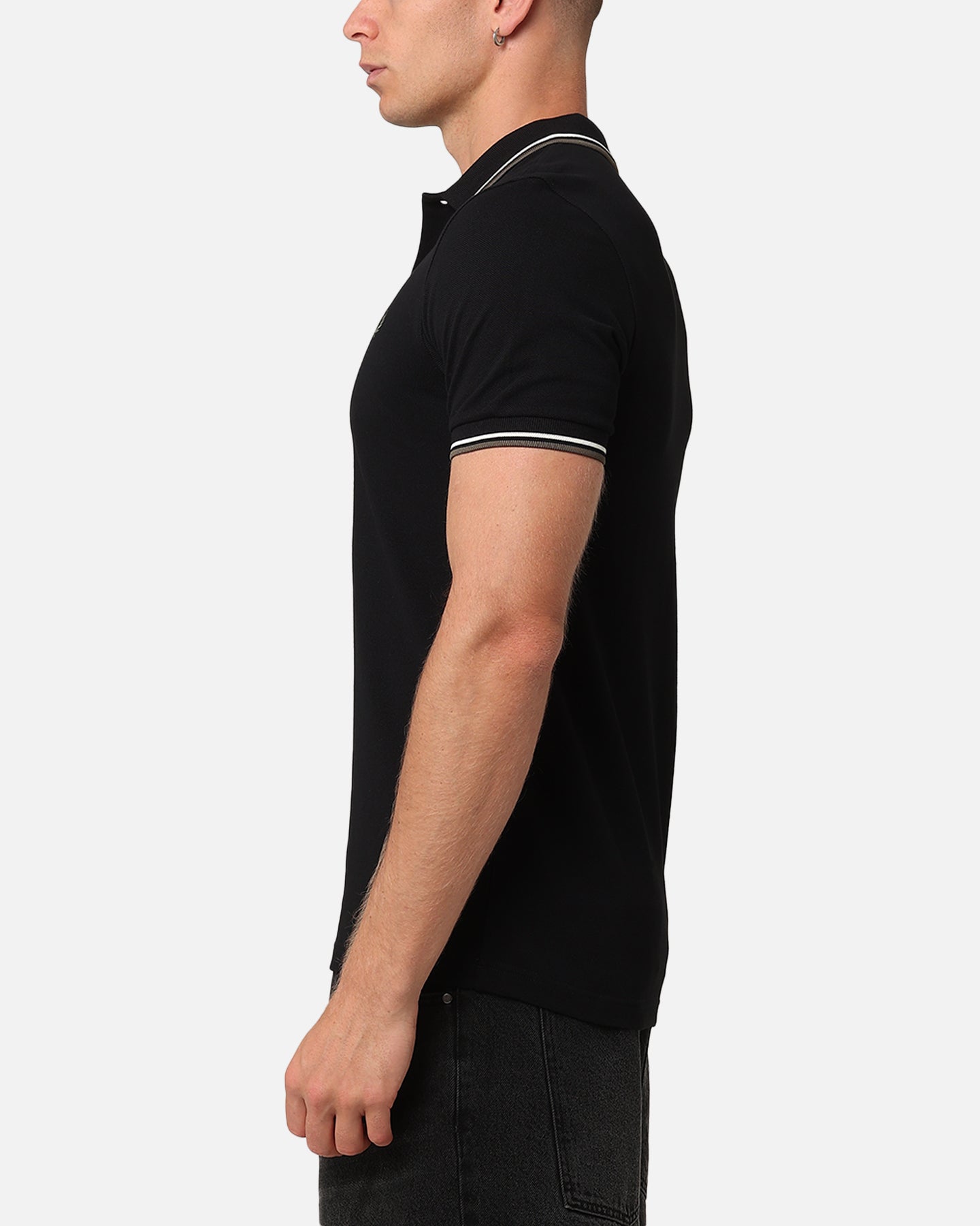 Fred Perry Twin Tipped Polo Shirt Black/Ecru Style001