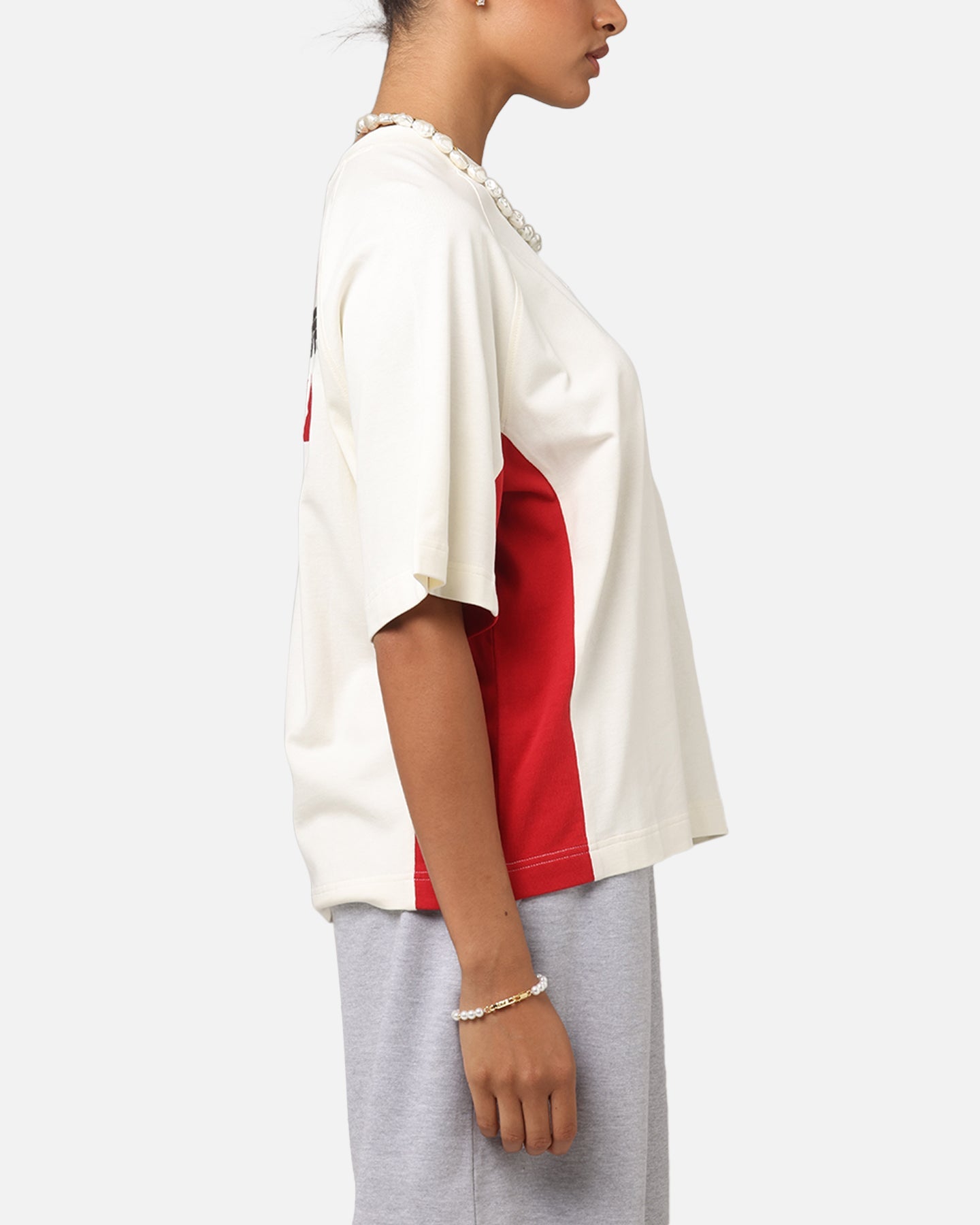 Loiter Daytona Panel T-Shirt White/Pink Style001