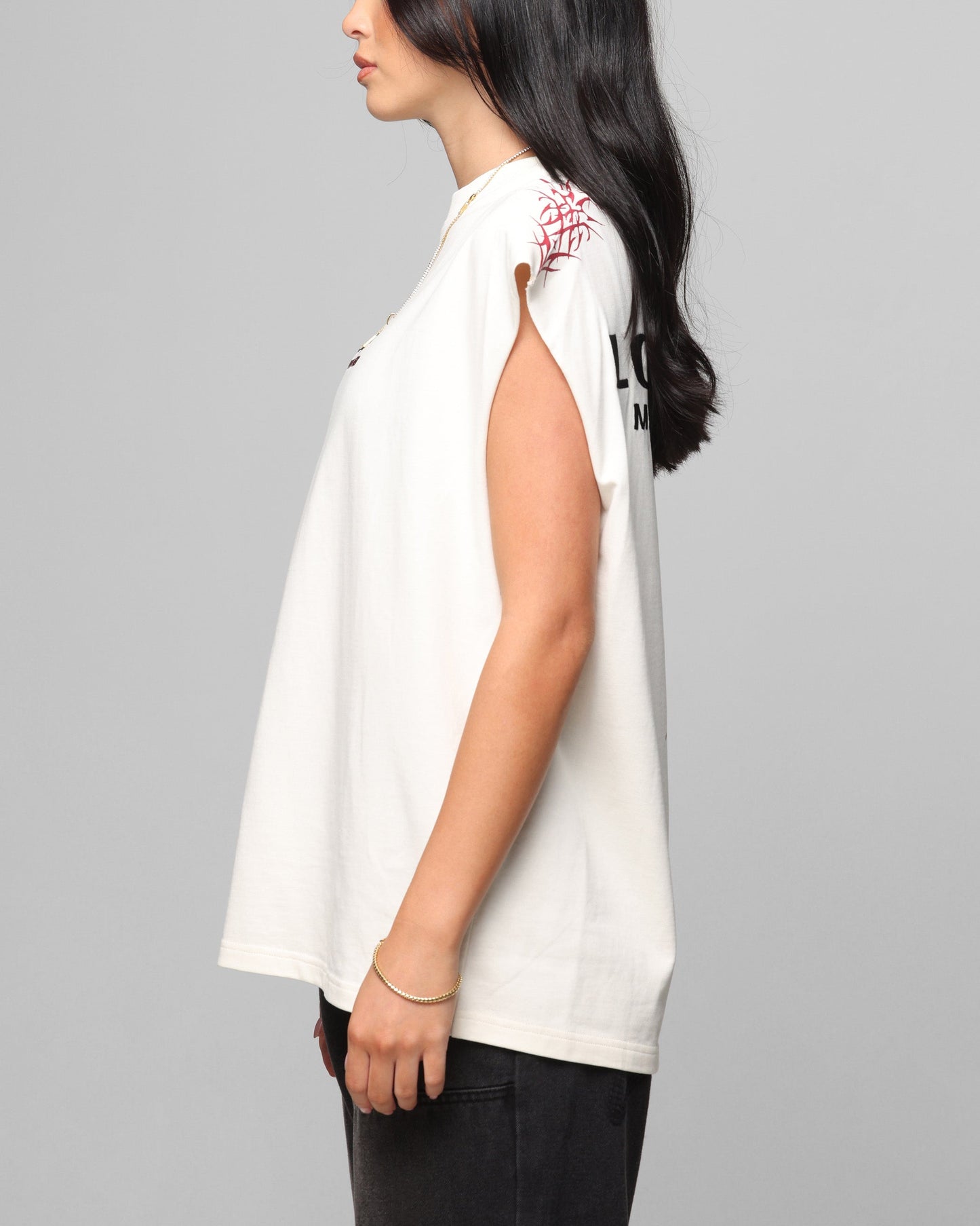 Loiter Cyber Muscle T-Shirt Off White Style001