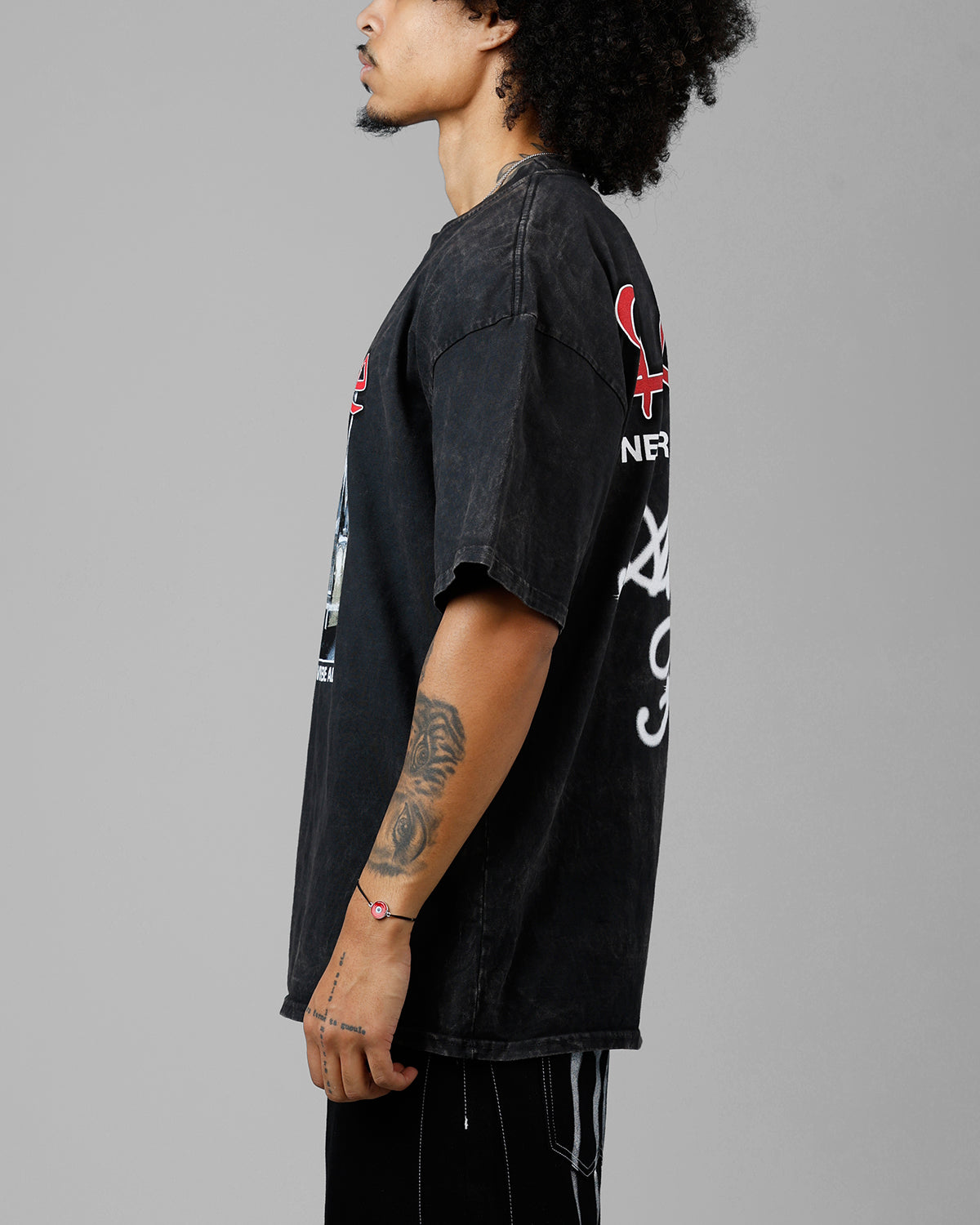 Loiter Always And Forever T-Shirt Black Acidwash