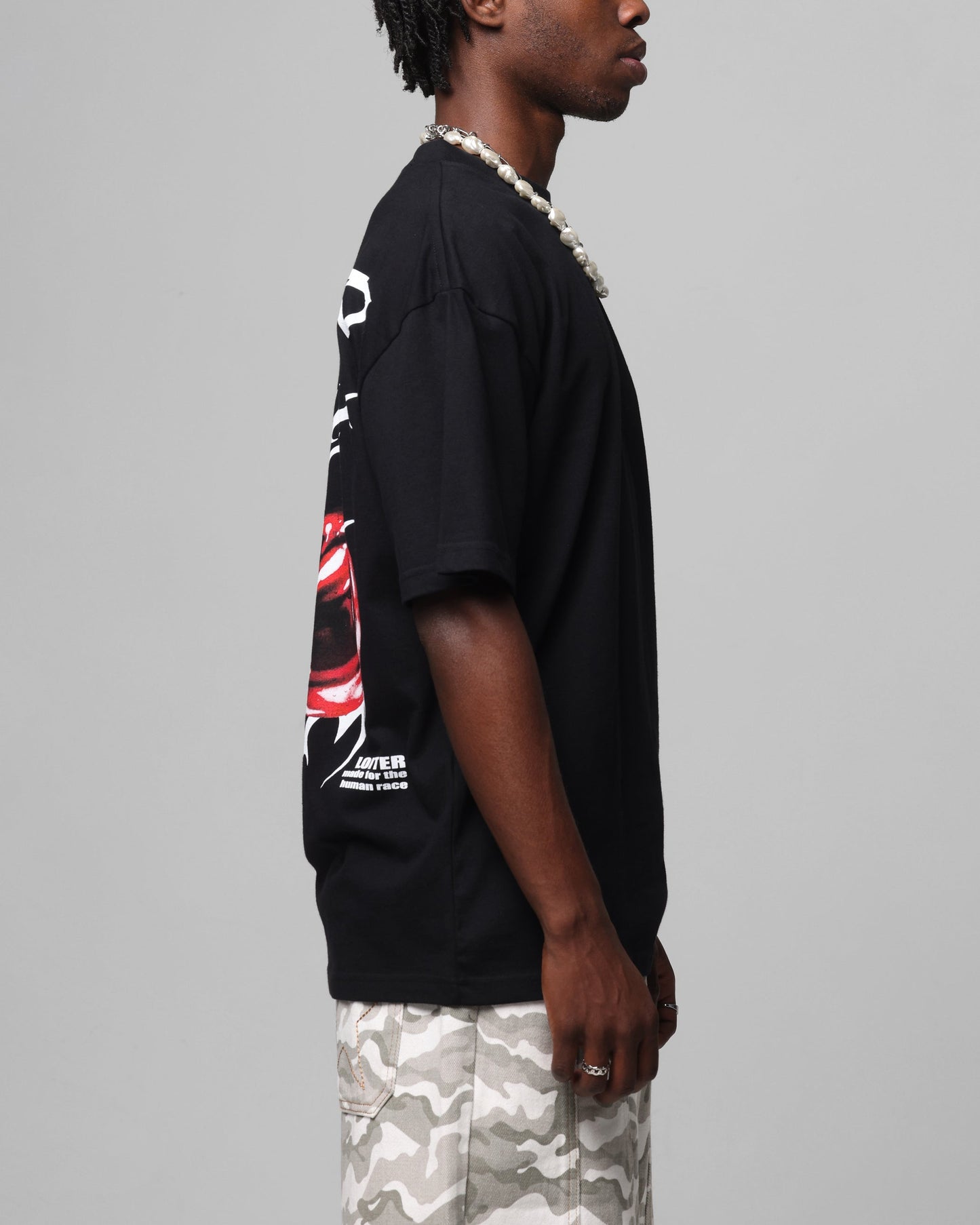 Loiter Cherry Pick Drop T-Shirt Black