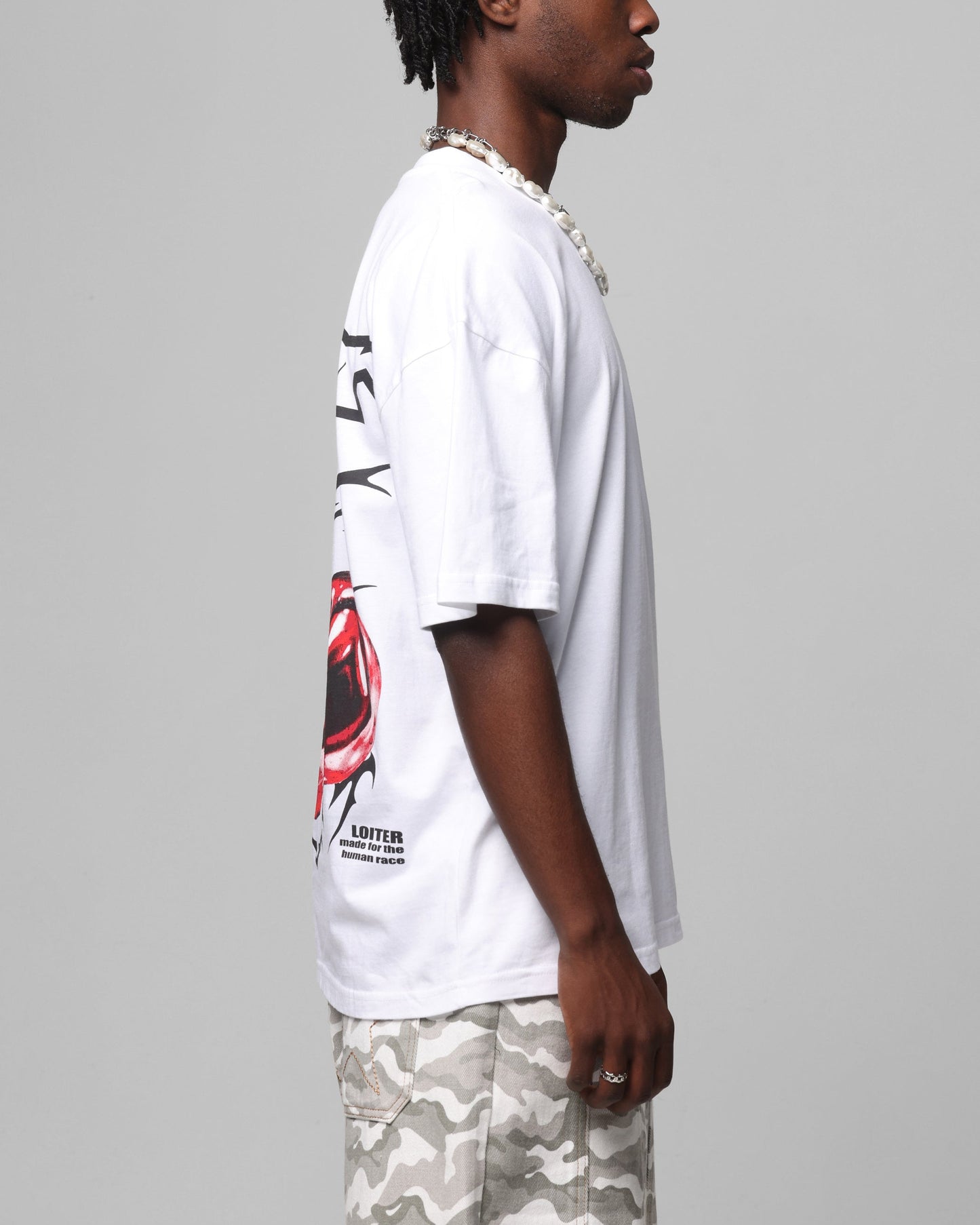 Loiter Cherry Pick Drop T-Shirt White