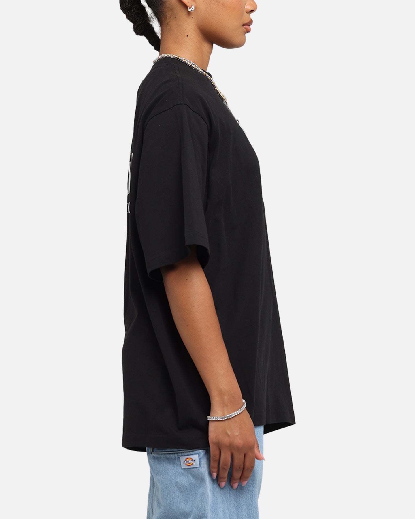 Majestic Athletic New York Yankees Script Boxy T-Shirt Black Style001
