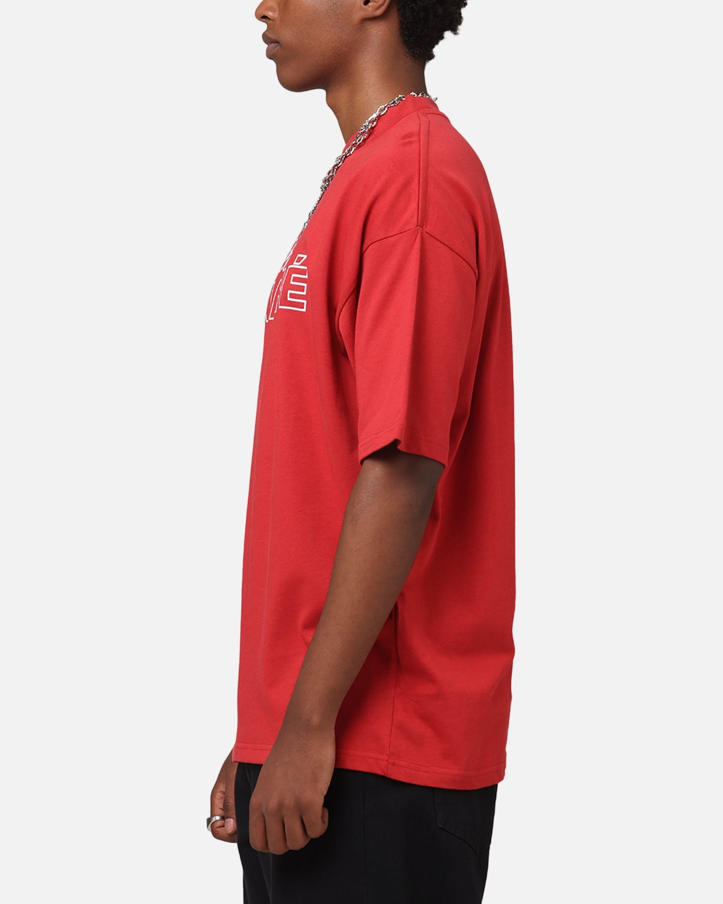 Carre Rosebud Mock Neck T-Shirt Red
