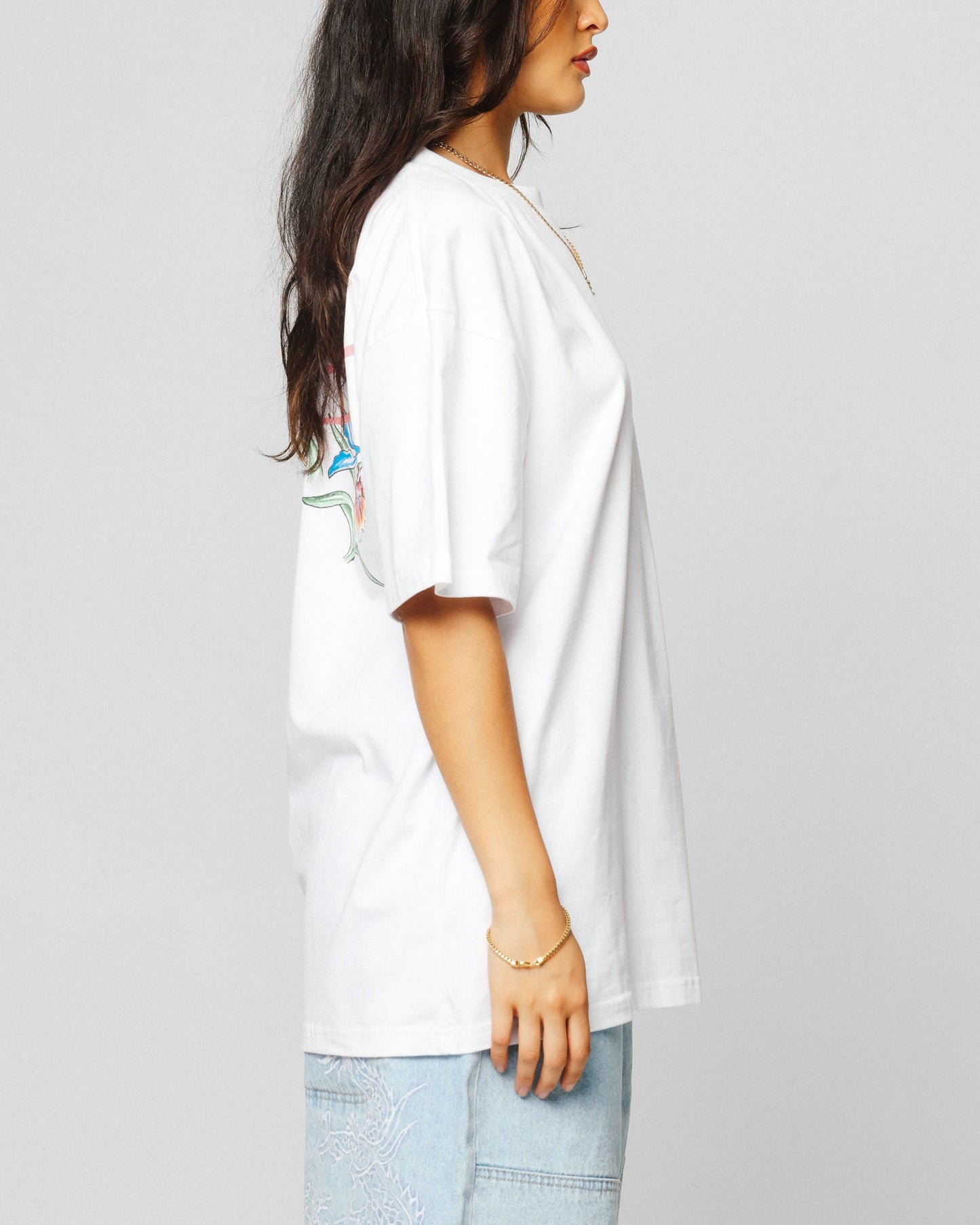 Ed Hardy Flowers T-Shirt White Style001