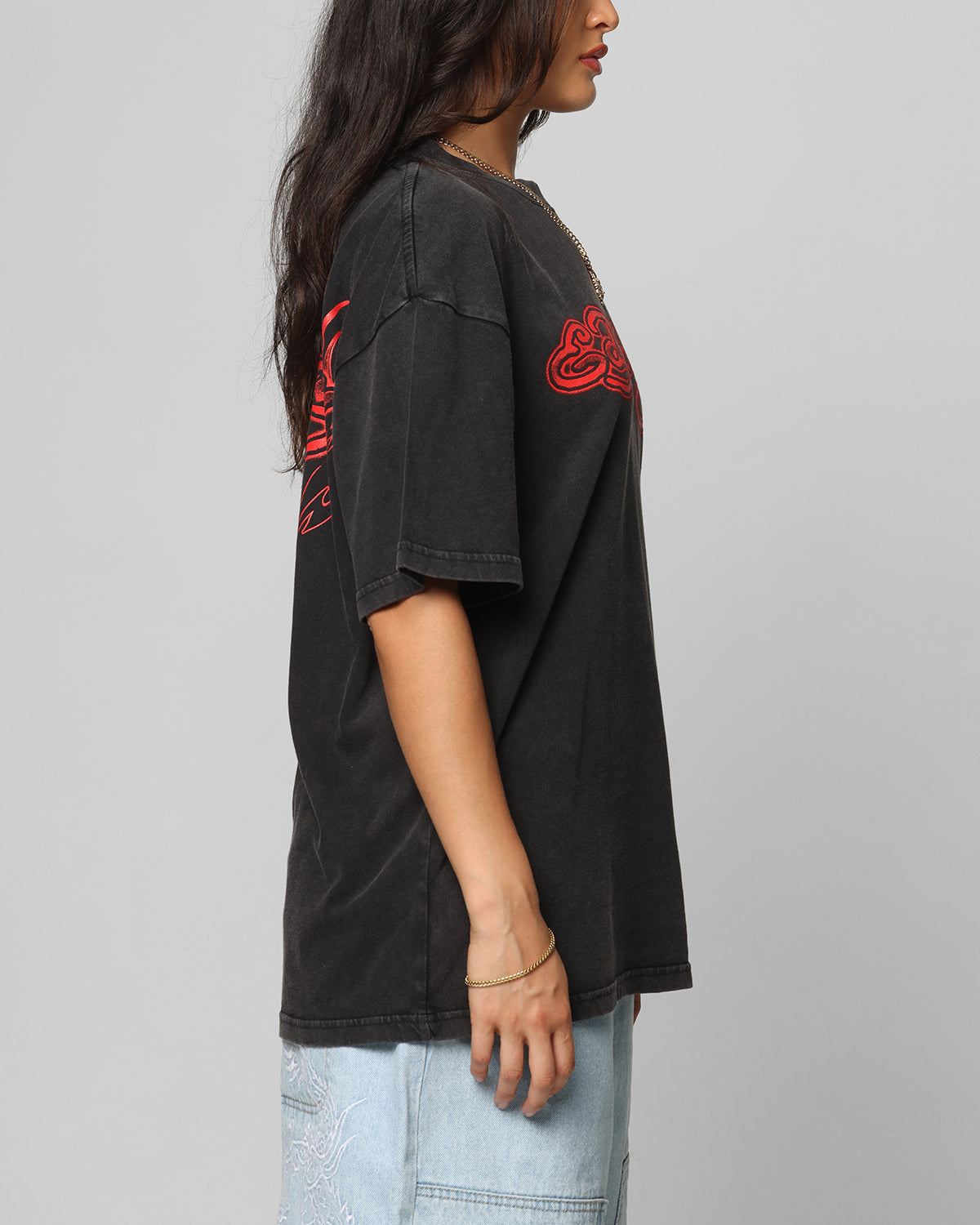Ed Hardy Tribal T-Shirt Black Acidwash Style001