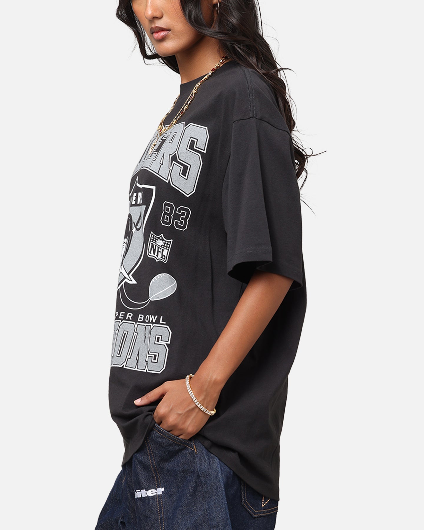 Mitchell & Ness Las Vegas Raiders Pinnacle T-Shirt Faded Black Style001