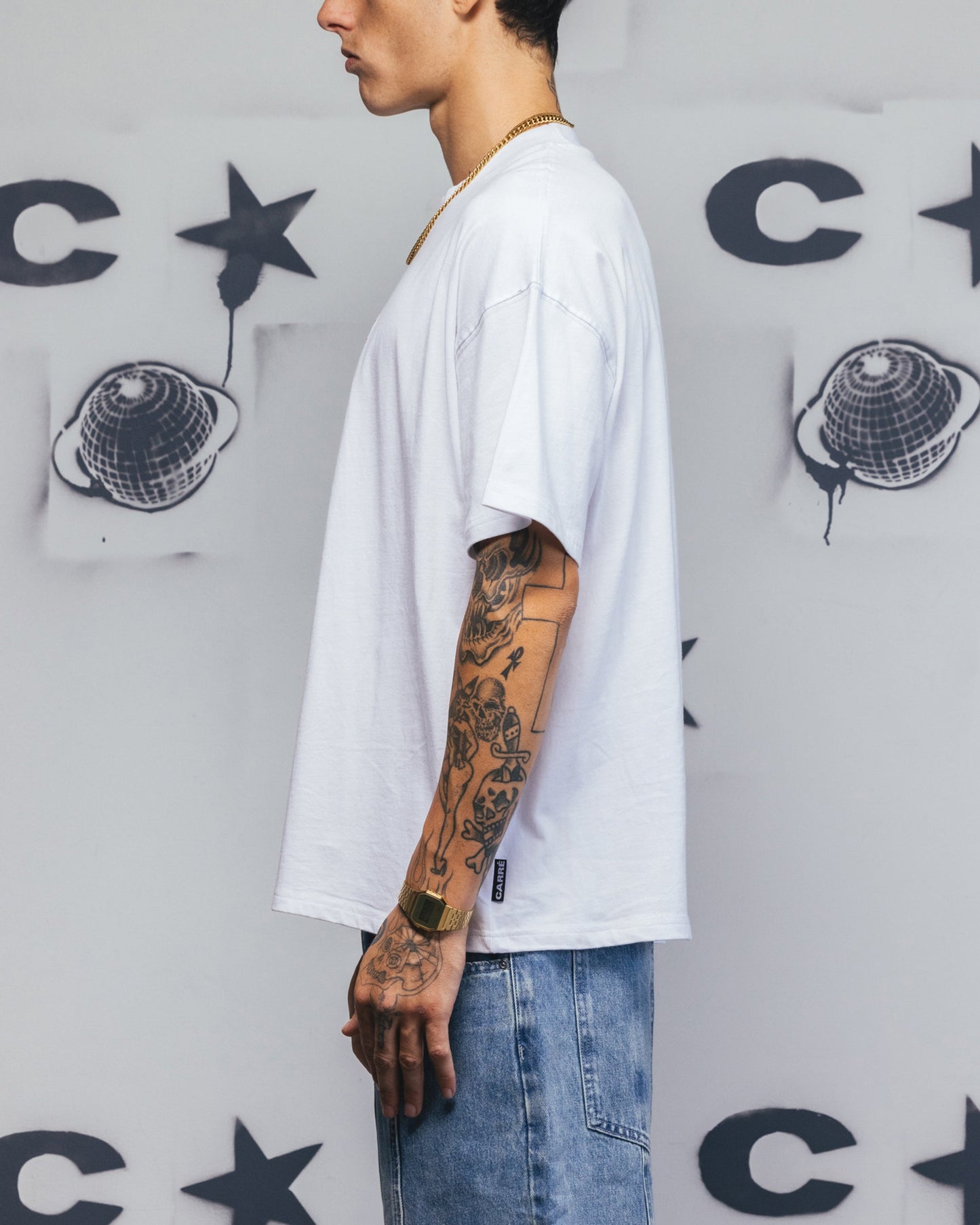 Carre Embroidered Graffiti T-Shirt White
