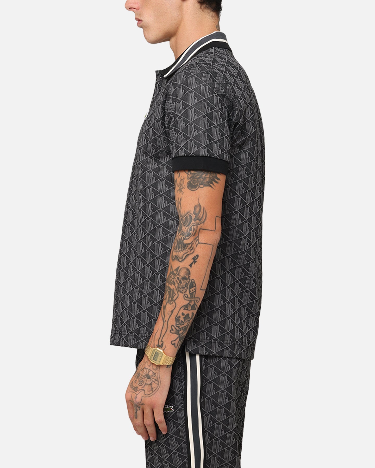 Lacoste Core Originals Monogram Polo Shirt Black/Graphite