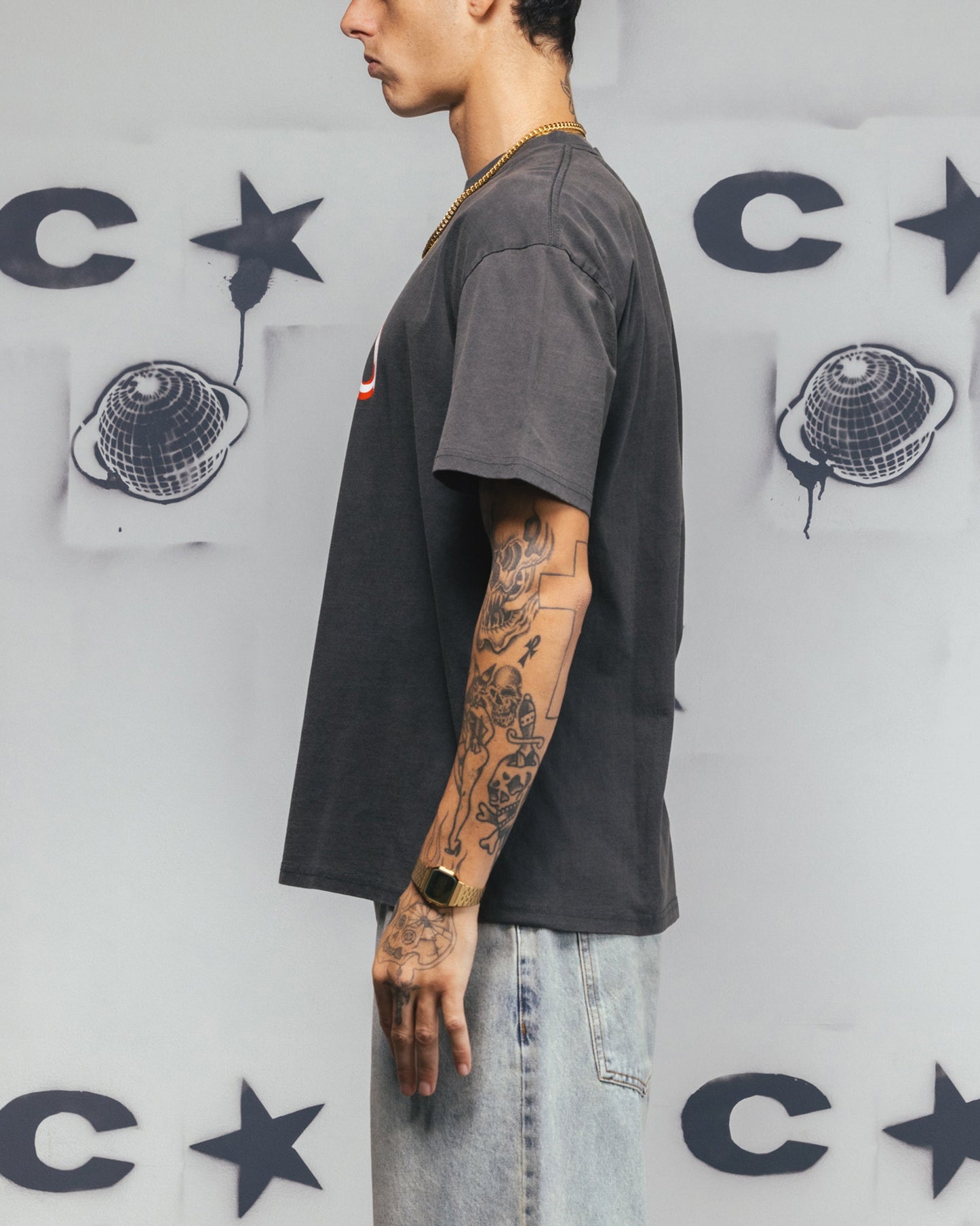 Carre Link T-Shirt Black Wash