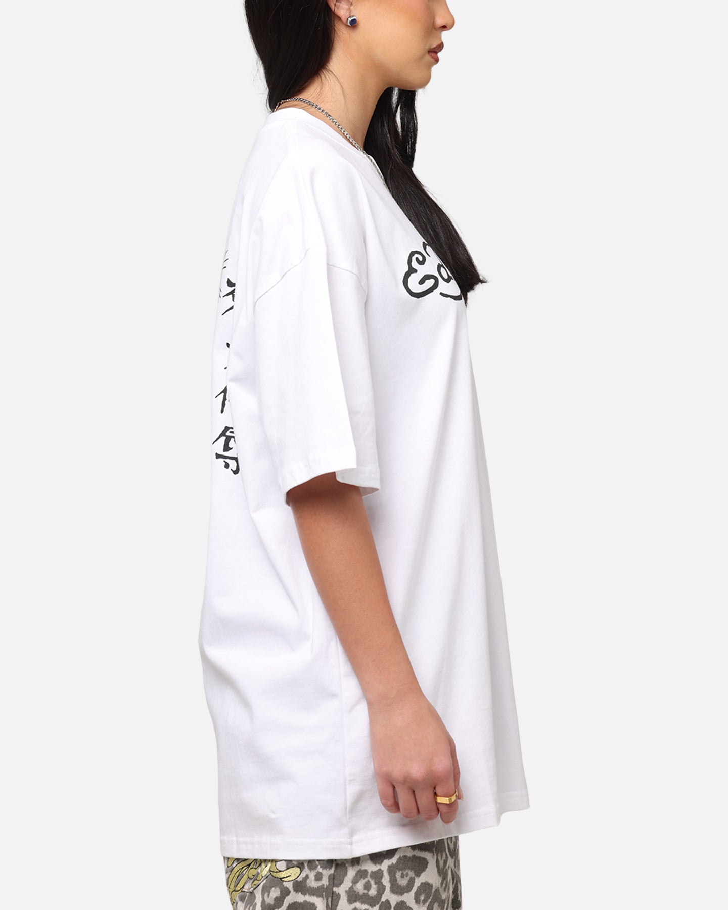 Ed Hardy Tiger Stamp T-Shirt White Style001