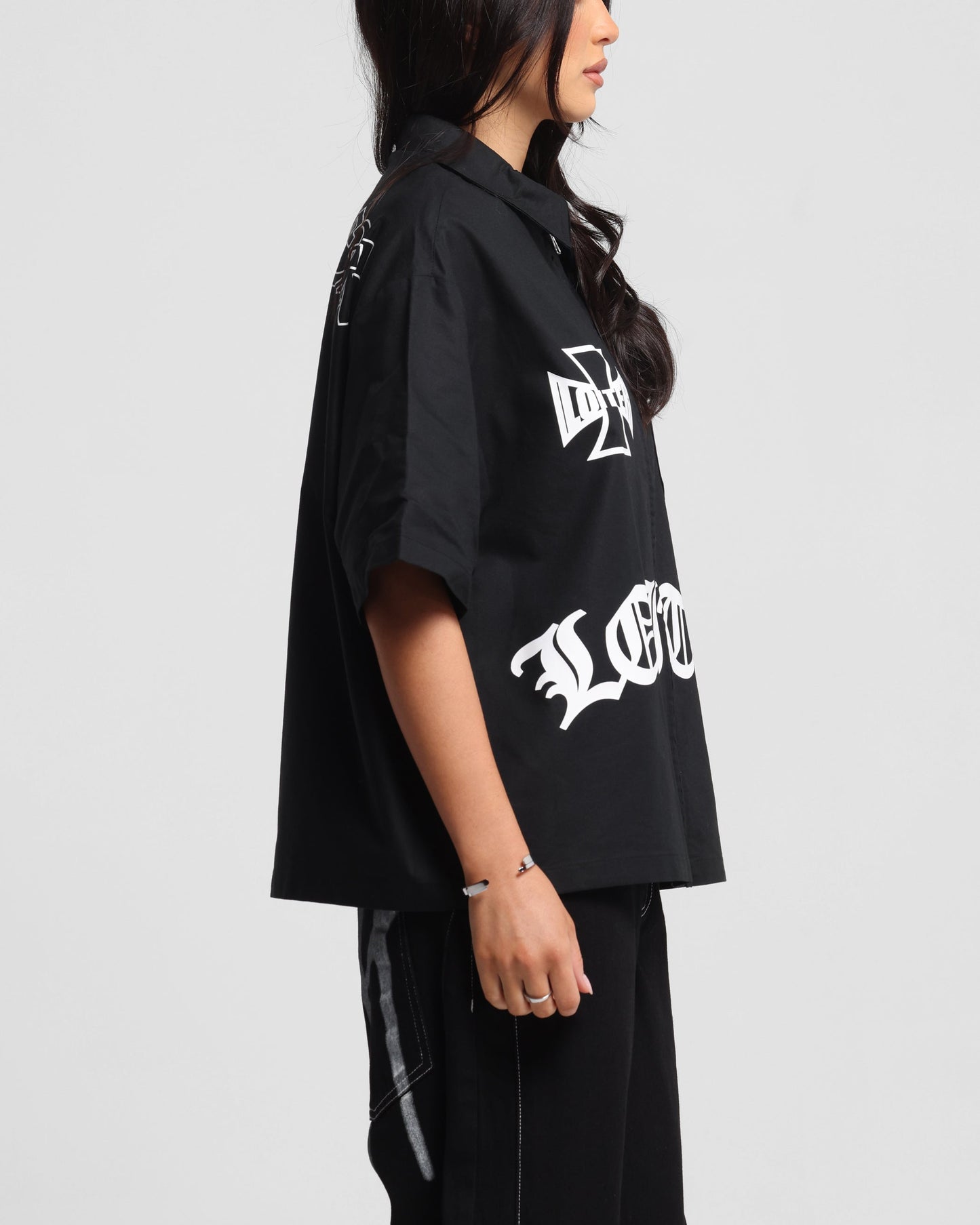 Loiter Chopper Work Shirt Black Style001