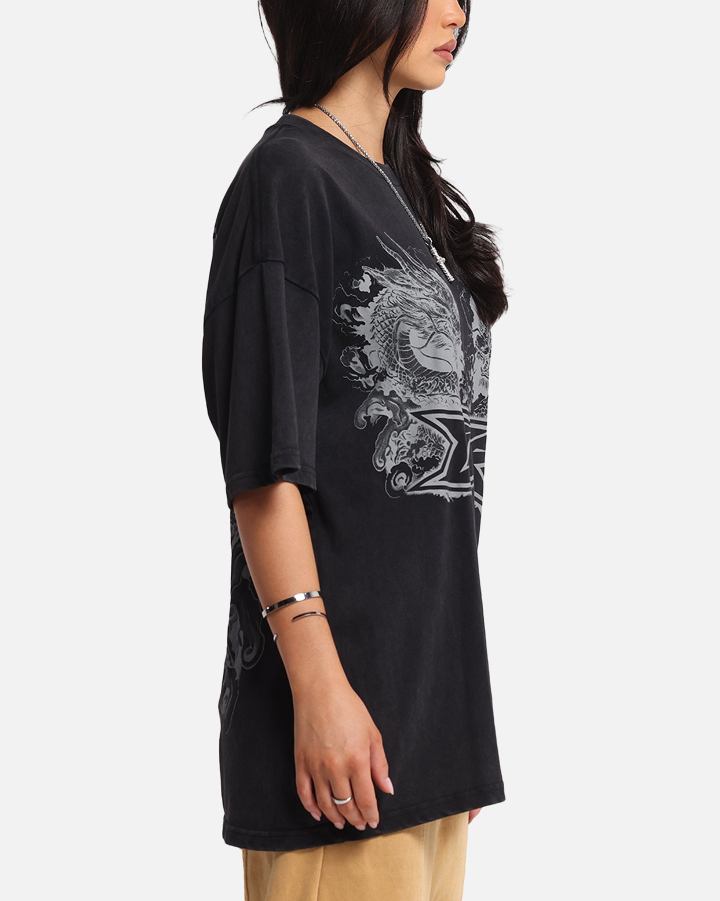 Loiter Draco Born T-Shirt Black Acidwash Style001