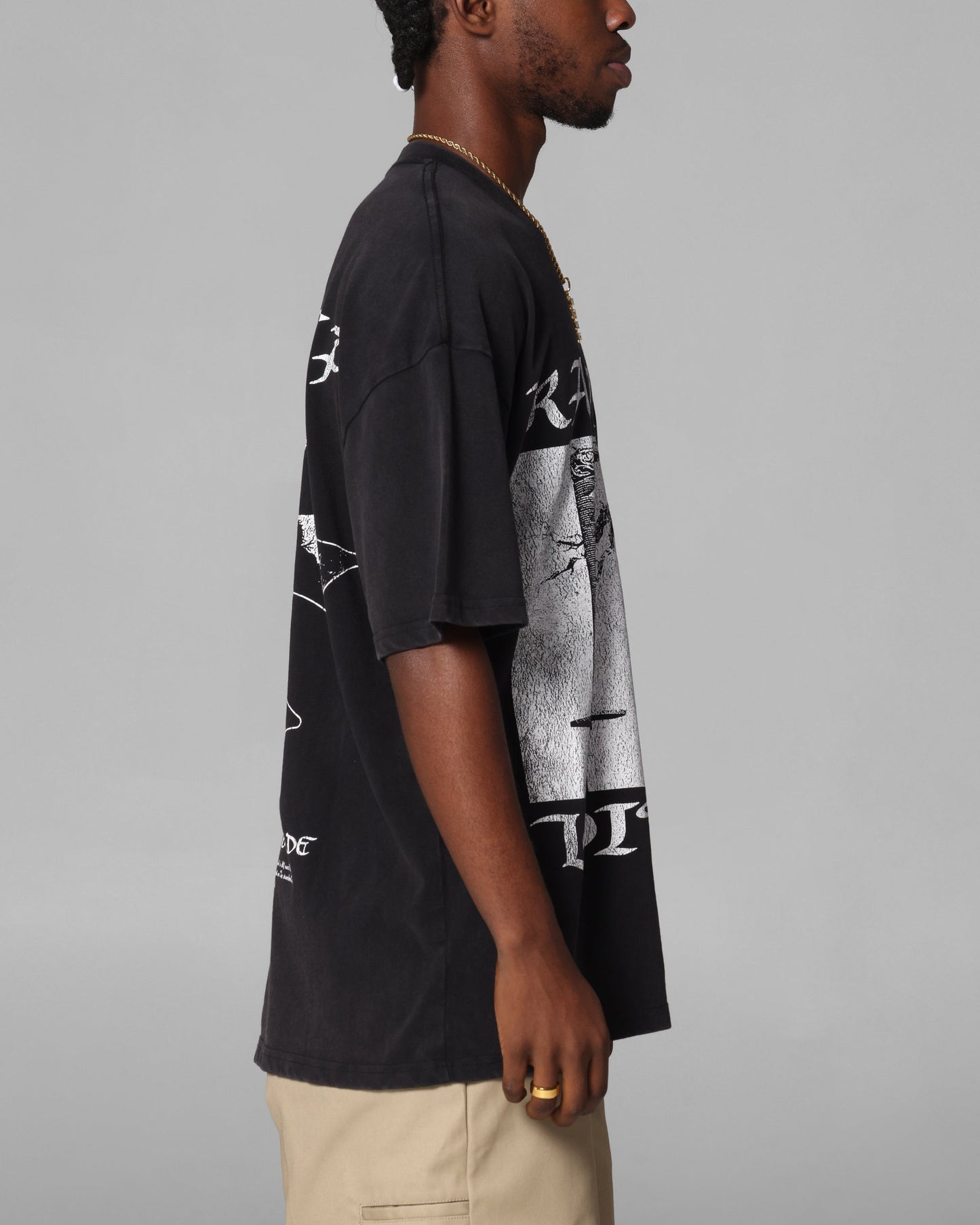 Loiter Katana Vintage T-Shirt Black Acidwash Style001