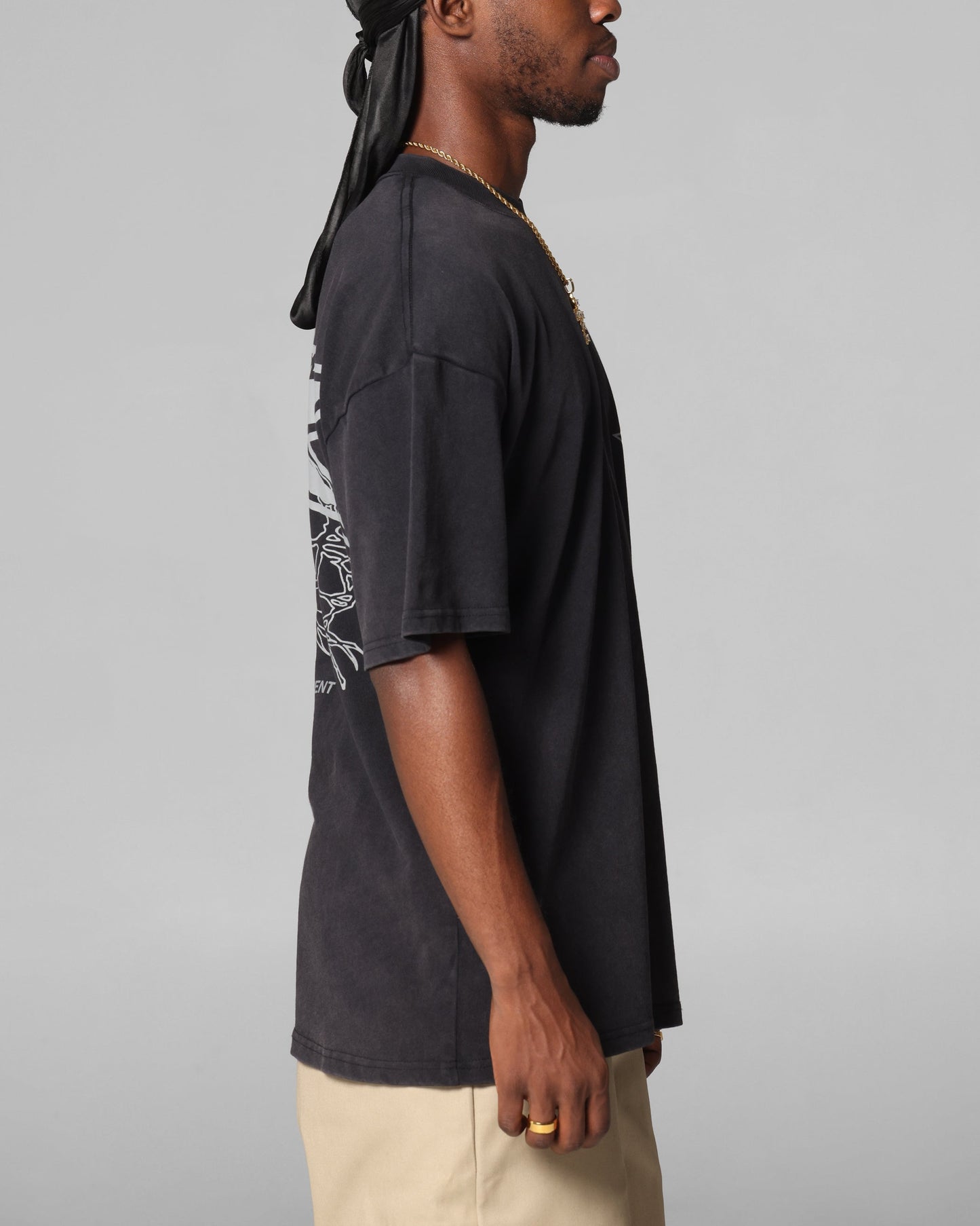 Loiter Runway T-Shirt Black Acidwash