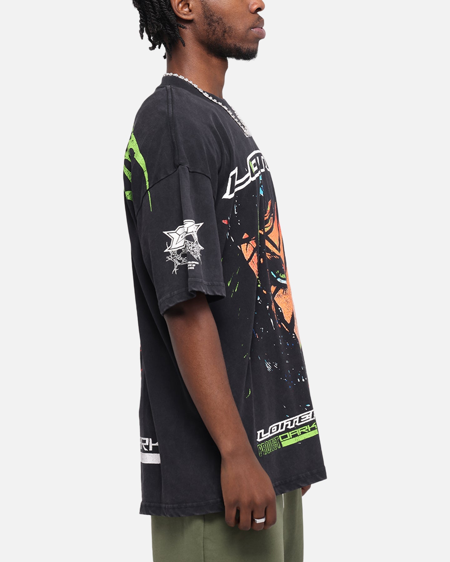Loiter Project Dark Vintage T-Shirt Black Acidwash Style001
