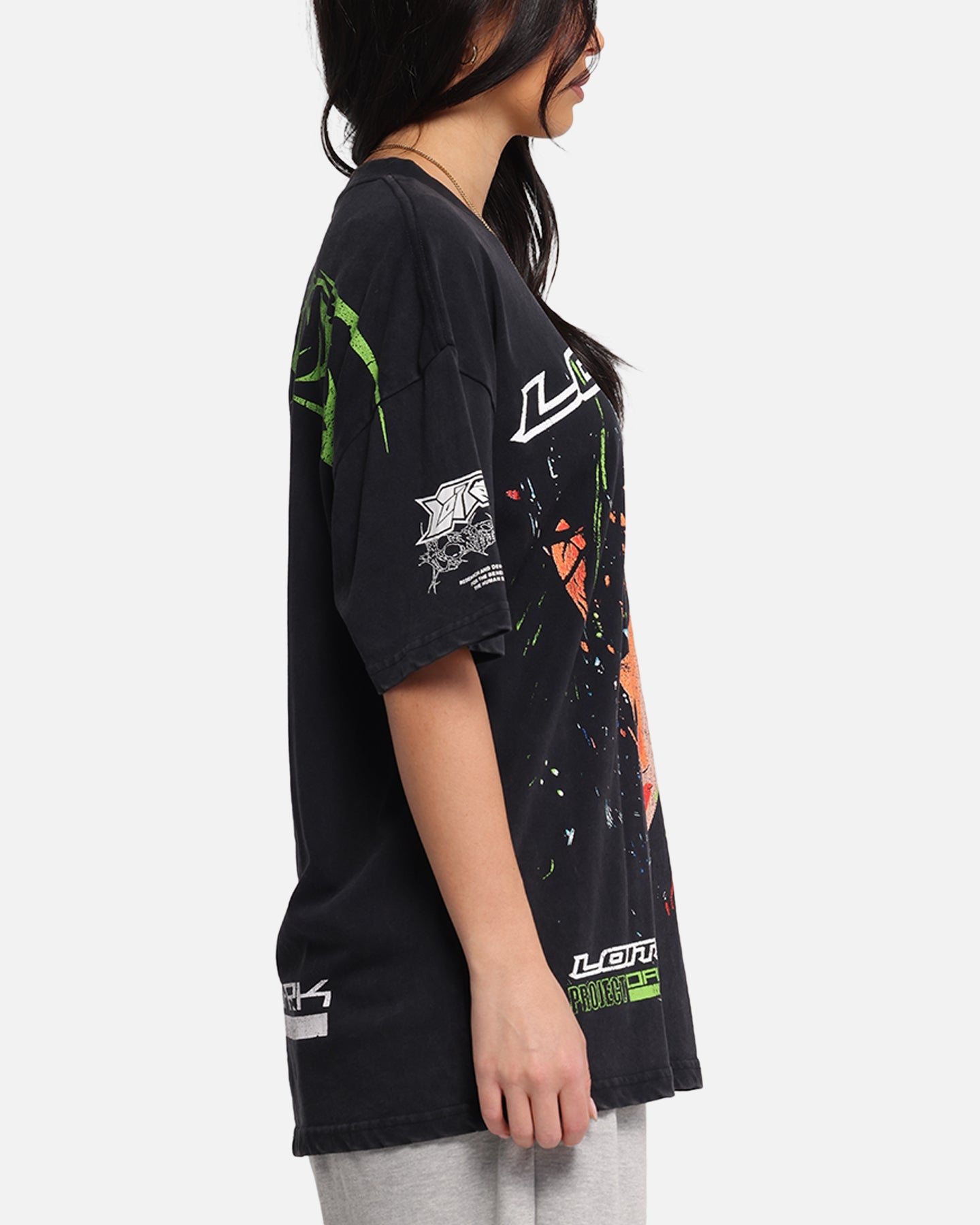 Loiter Project Dark Vintage T-Shirt Black Acidwash Style002