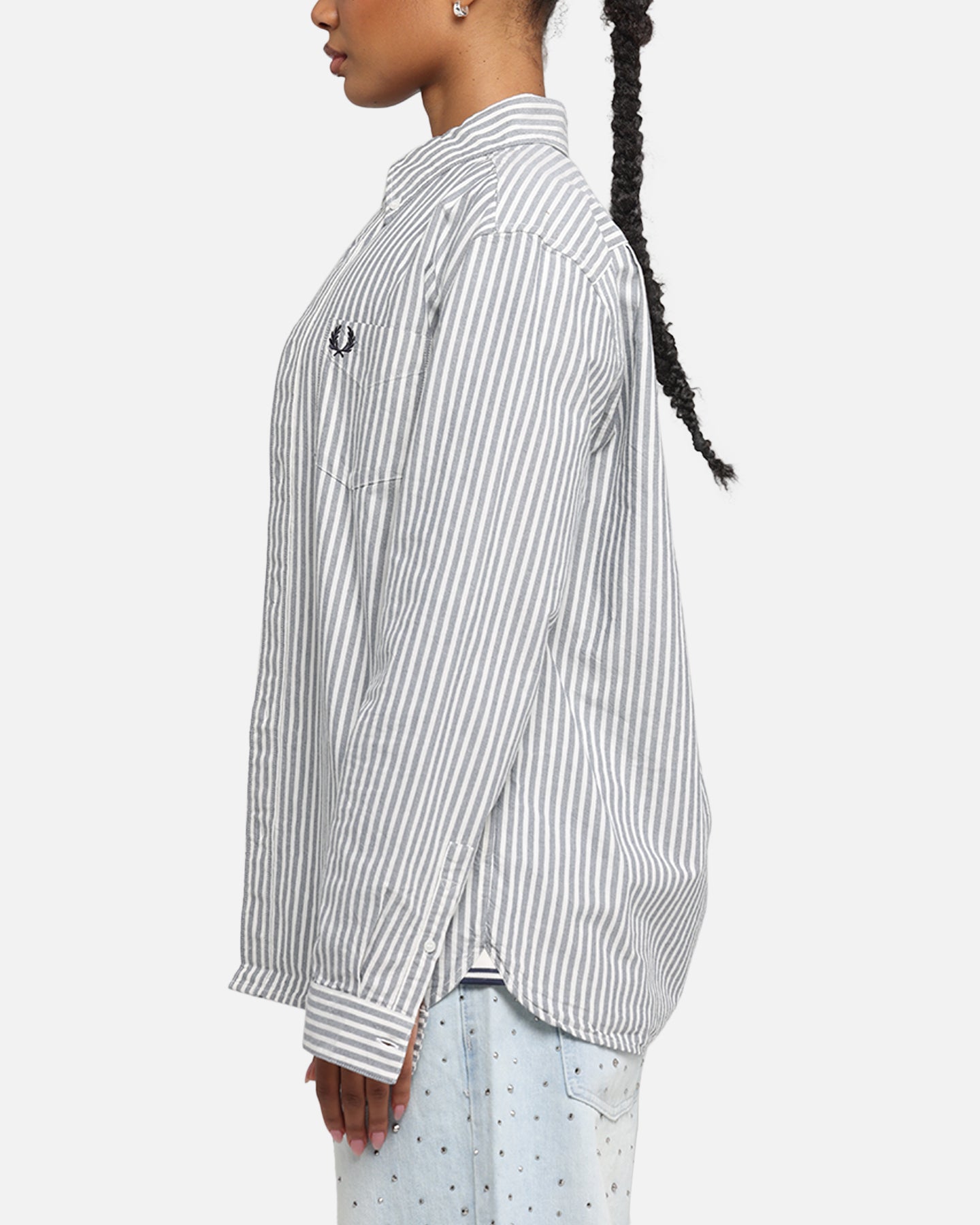 Fred Perry Stripe Oxford Shirt Blue Style001