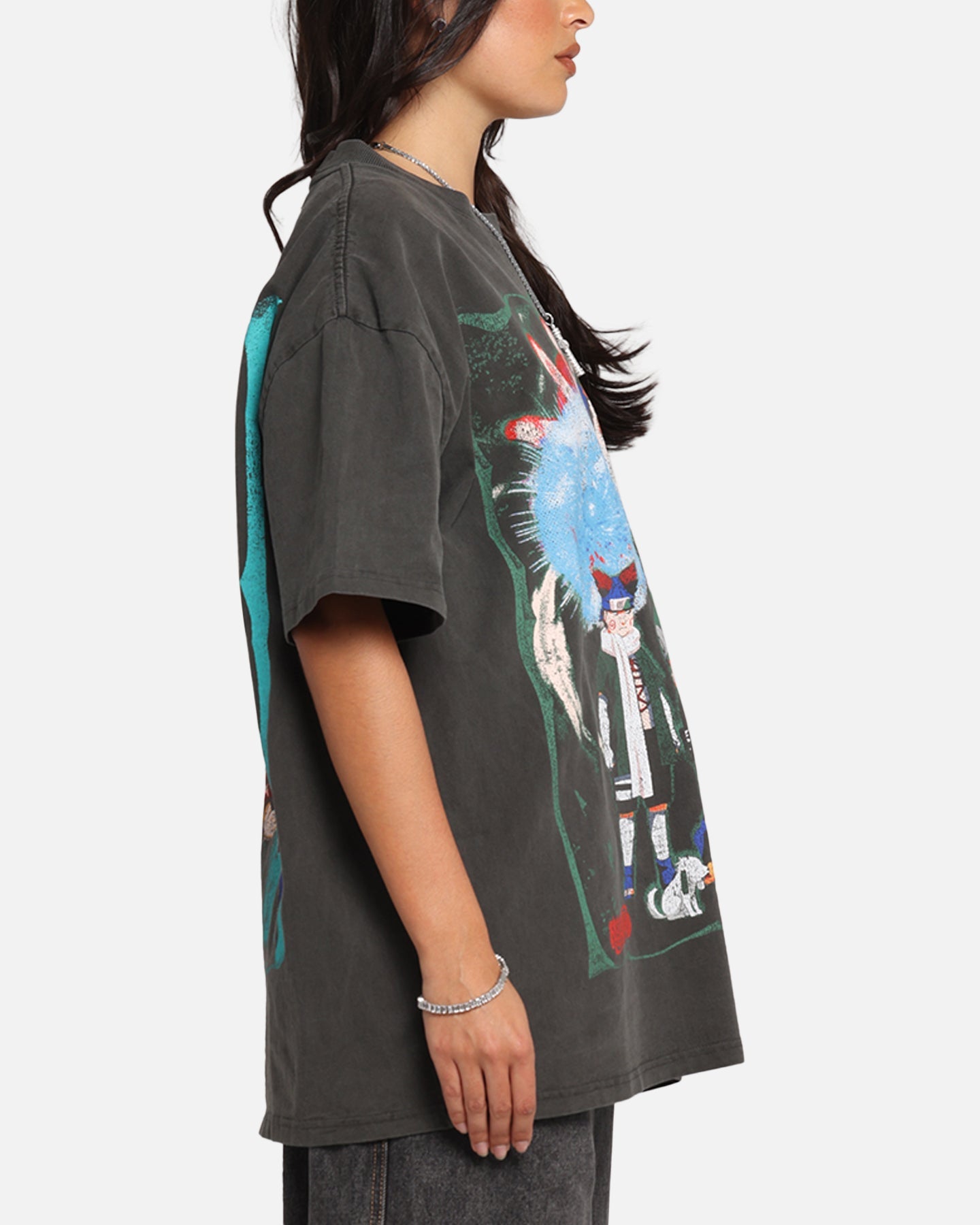73 Studio X Naruto Sasuke Retrieval Heavy T-Shirt Black Wash Style001