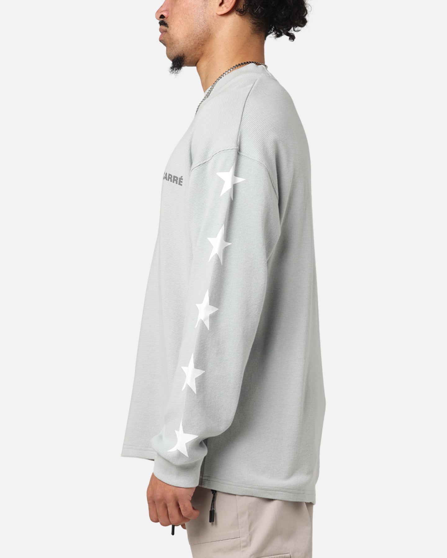 Carre Waffle Workwear Long Sleeve T-Shirt Grey