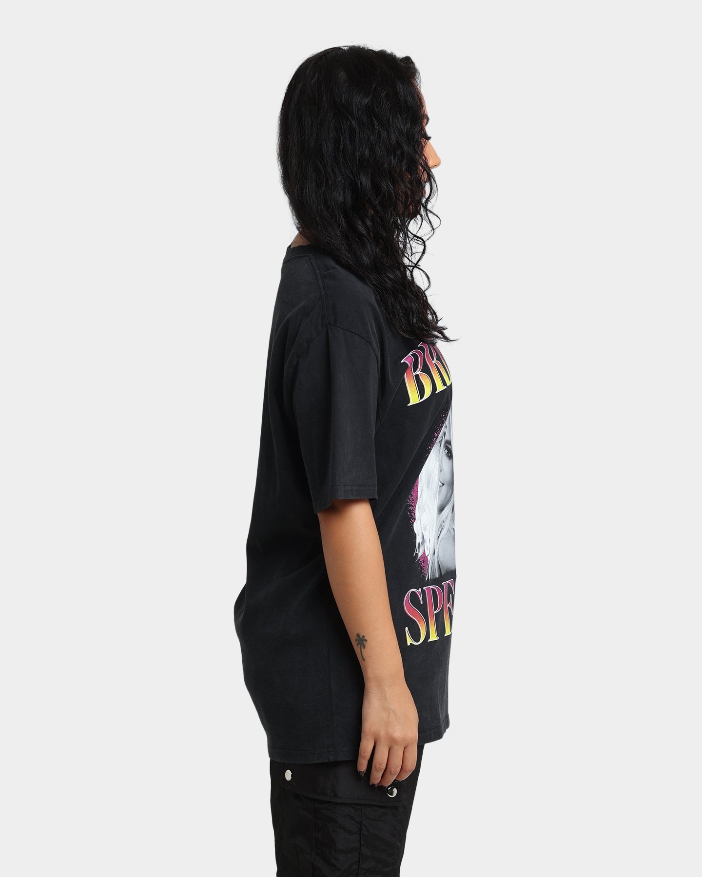 Britney Spears Hot Gradient T-Shirt Washed Black Style001