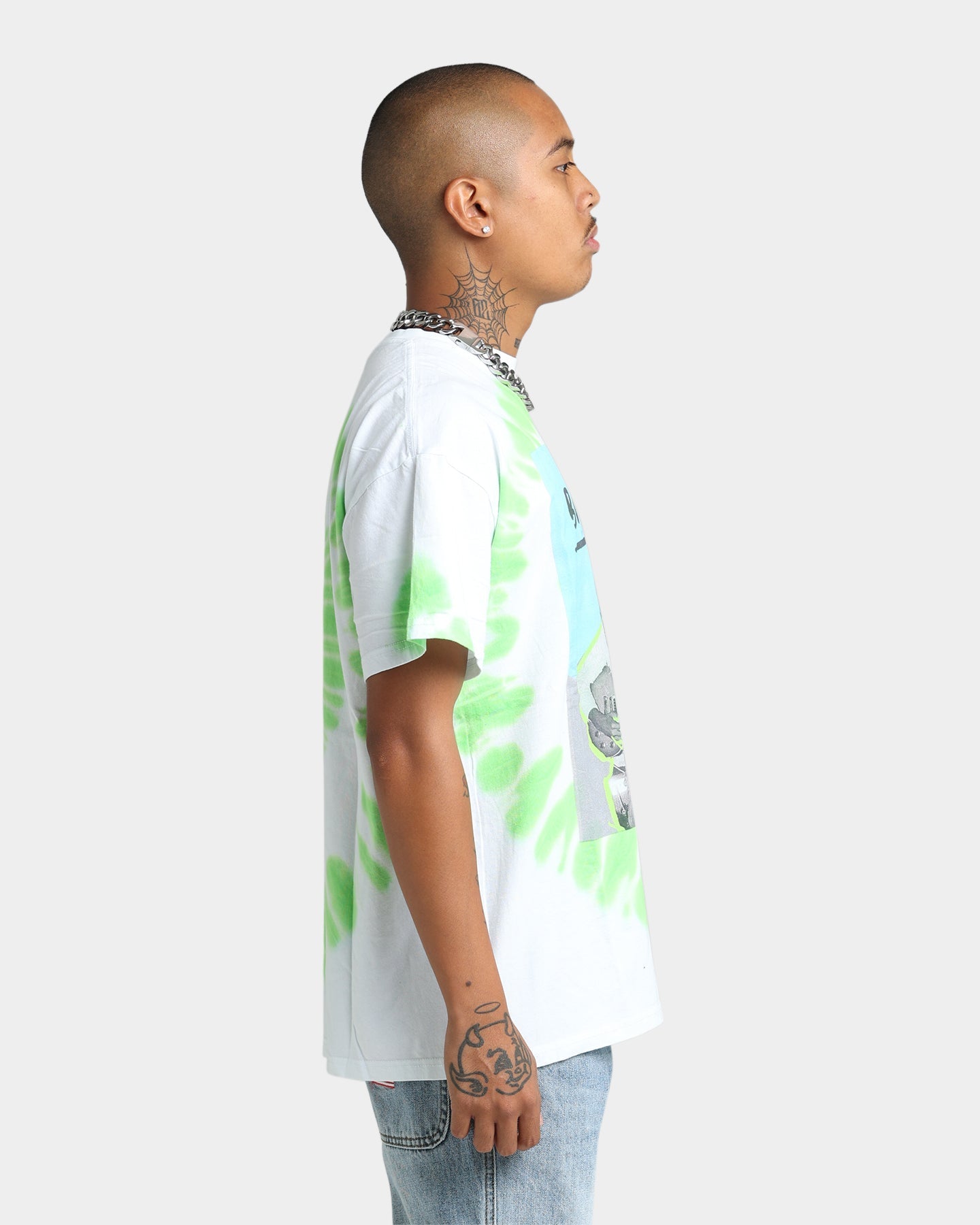 Bob Marley Photo Tie Dye T-Shirt White