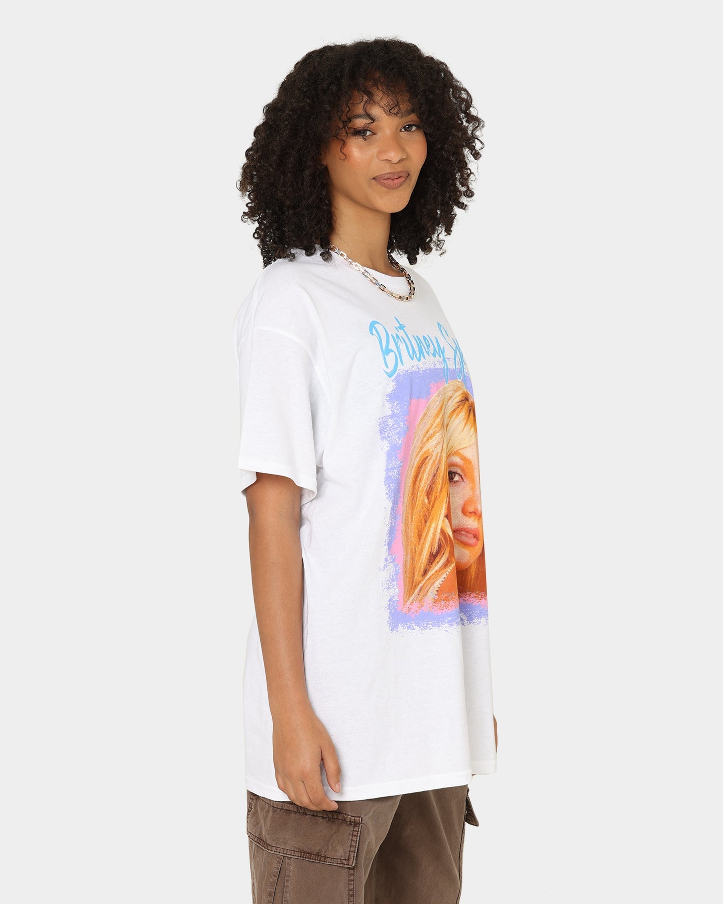 Britney Spears 80s Pastel T-Shirt White Style001