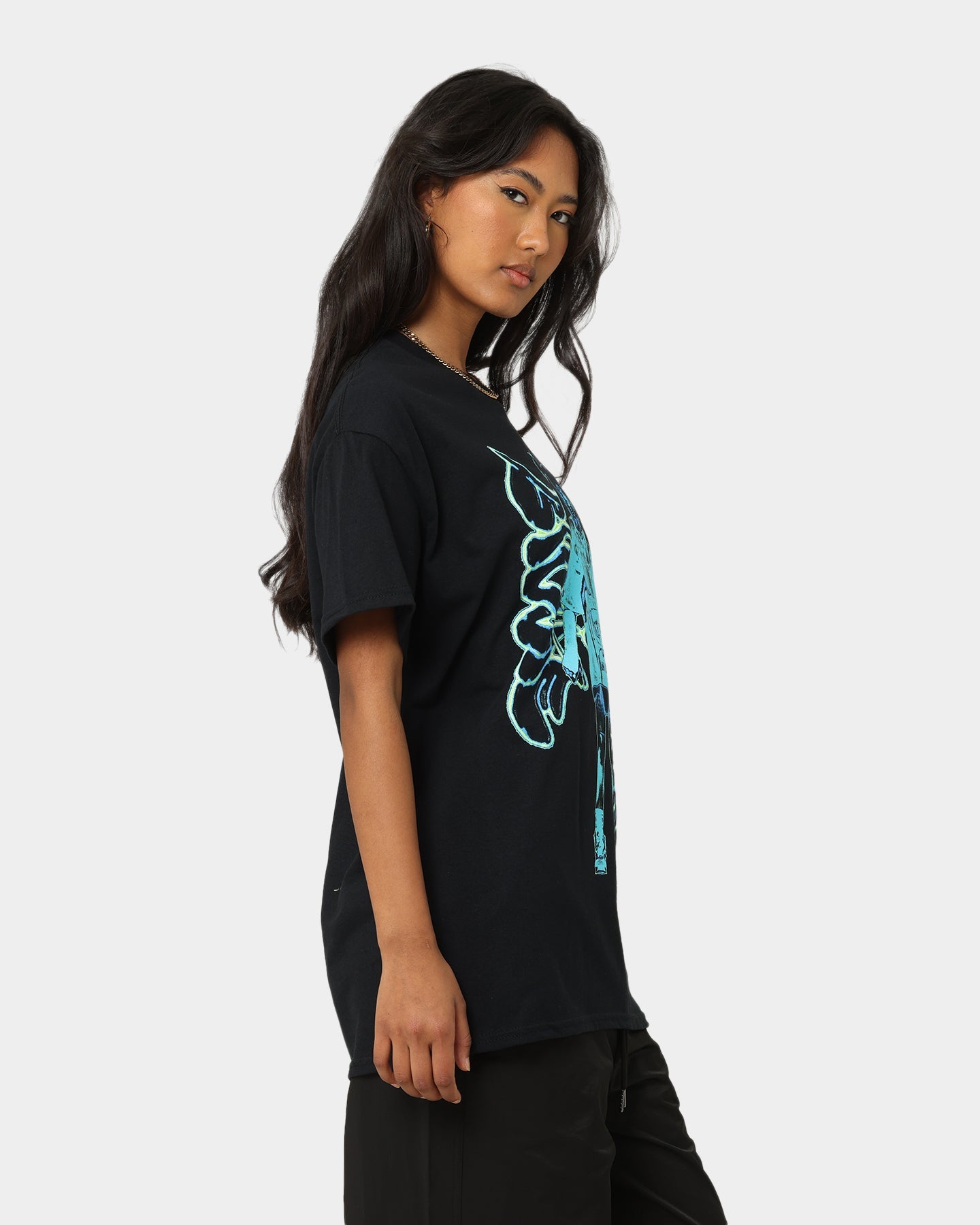 Billie Eilish Neon Graffiti T-Shirt Black Style001