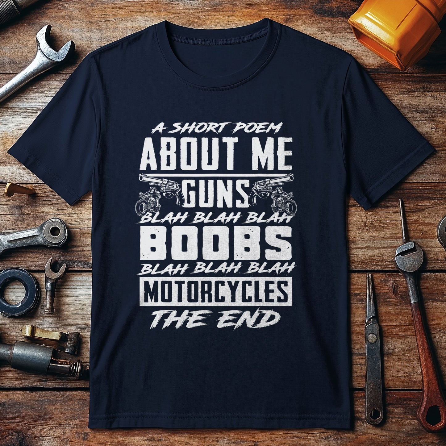 Men's Short Poem T-Shirt: Guns,