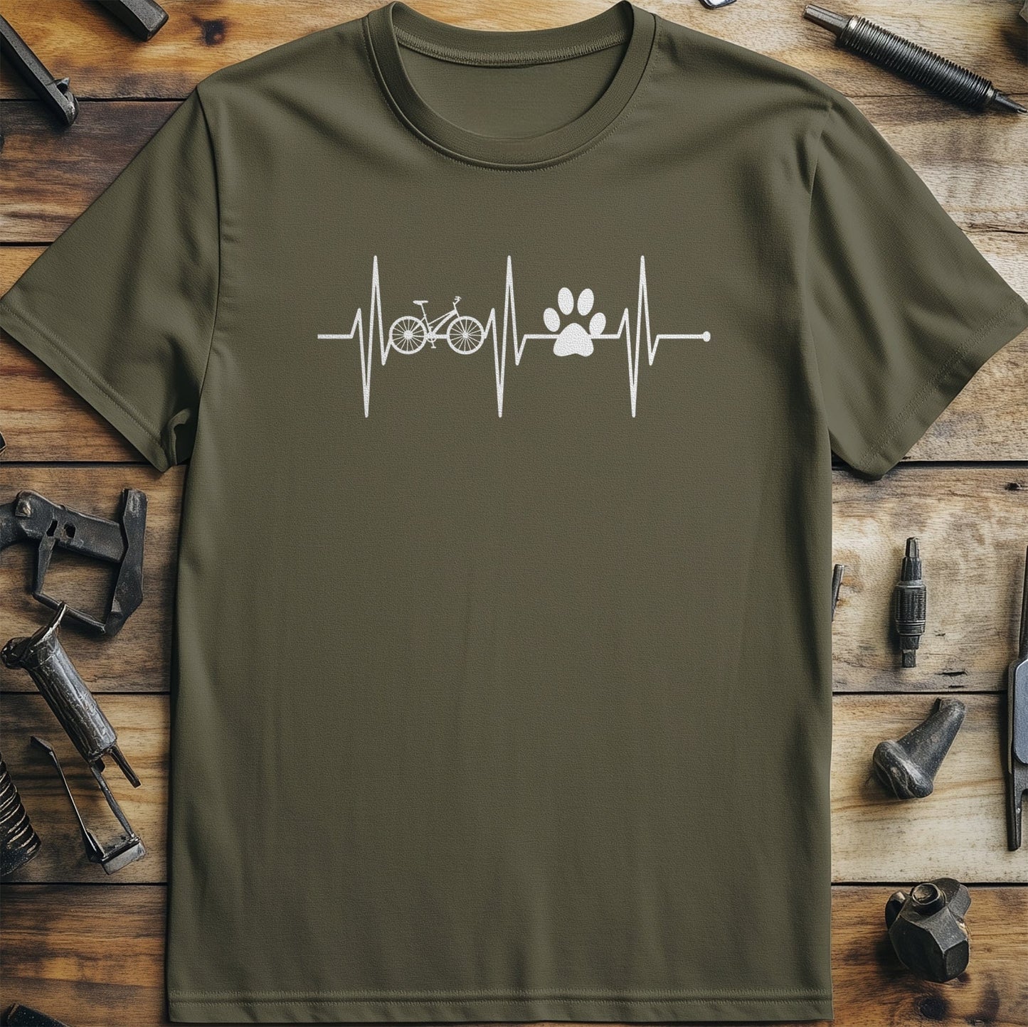 Cycling Heartbeat and paw T-Shirt