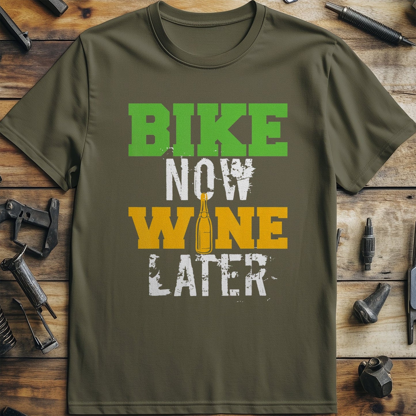Bike Now, Wine Later T-shirt