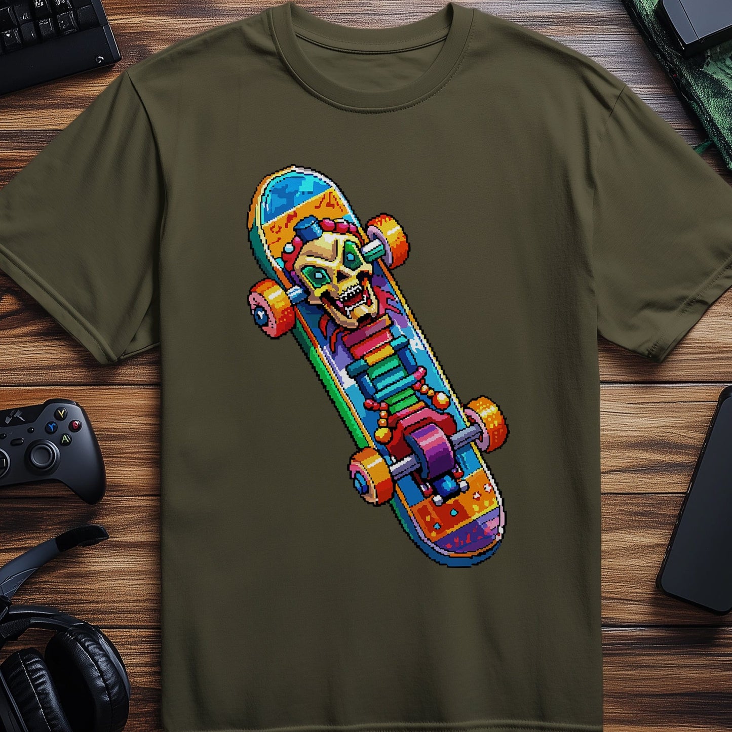 Pixel 33 Skateboard T-Shirt