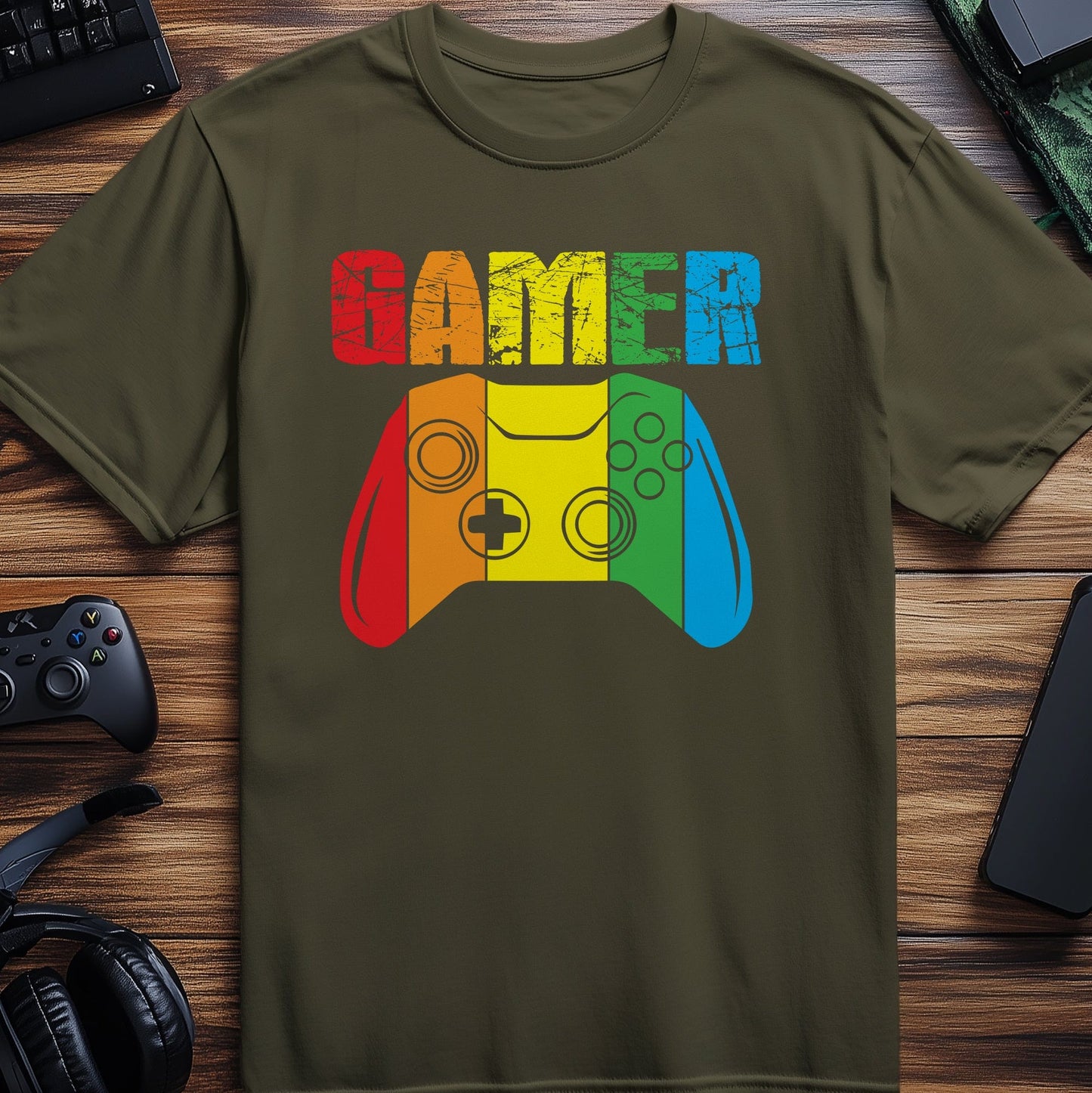 Gamer Controller Rainbow T-Shirt