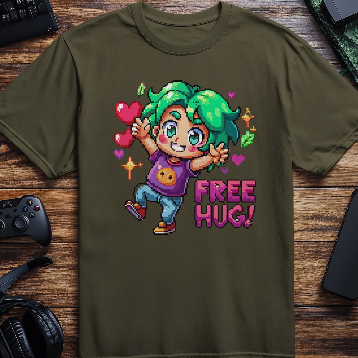 Pixel 95 T-Shirt Free hug