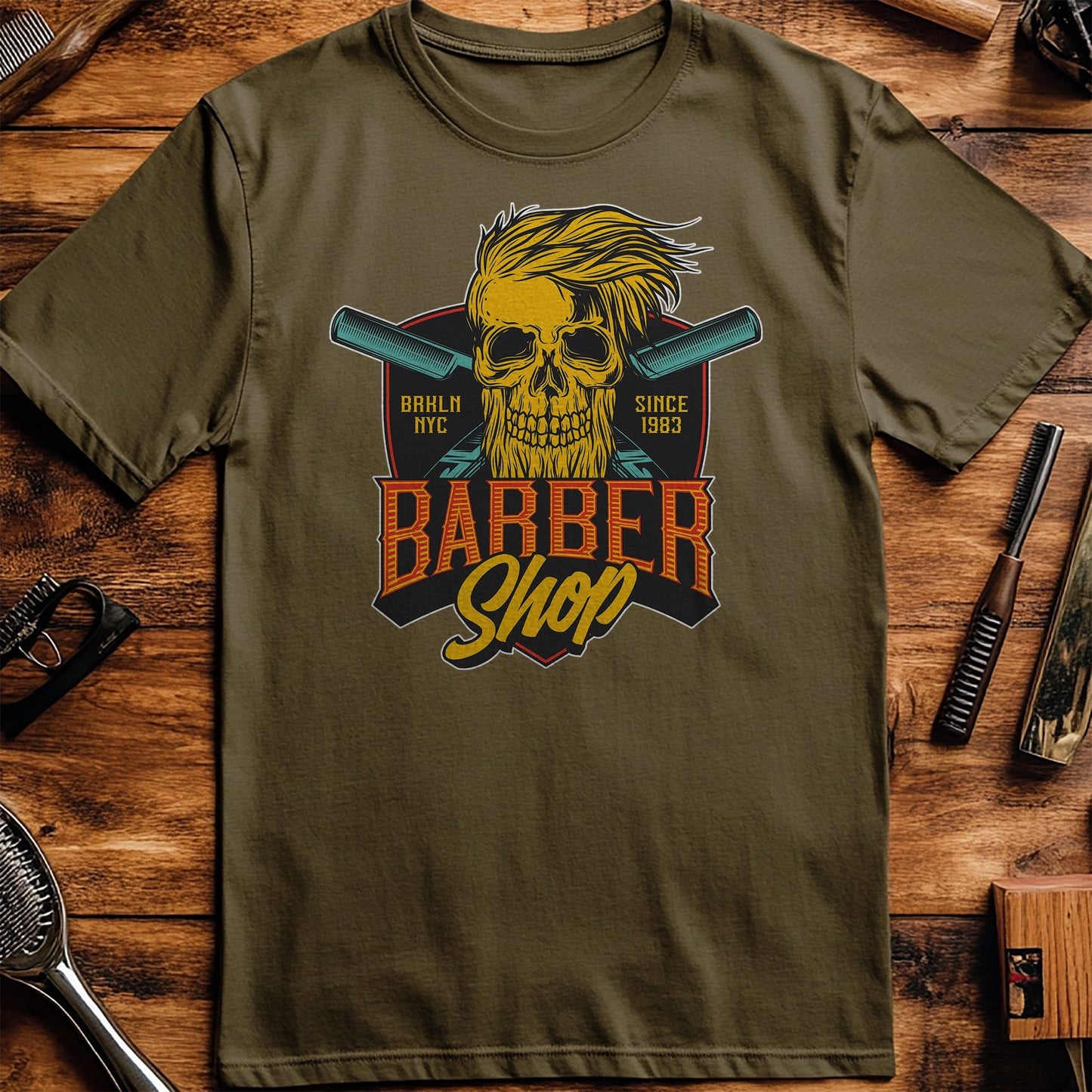 Classic Barbershop Skull T-Shirt