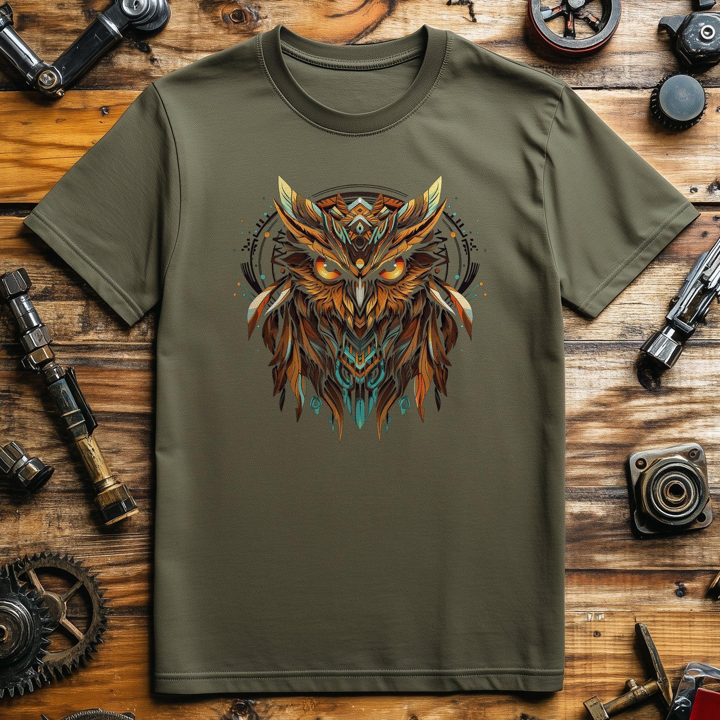 Tribal Owl T-shirt - Wise and Witty!