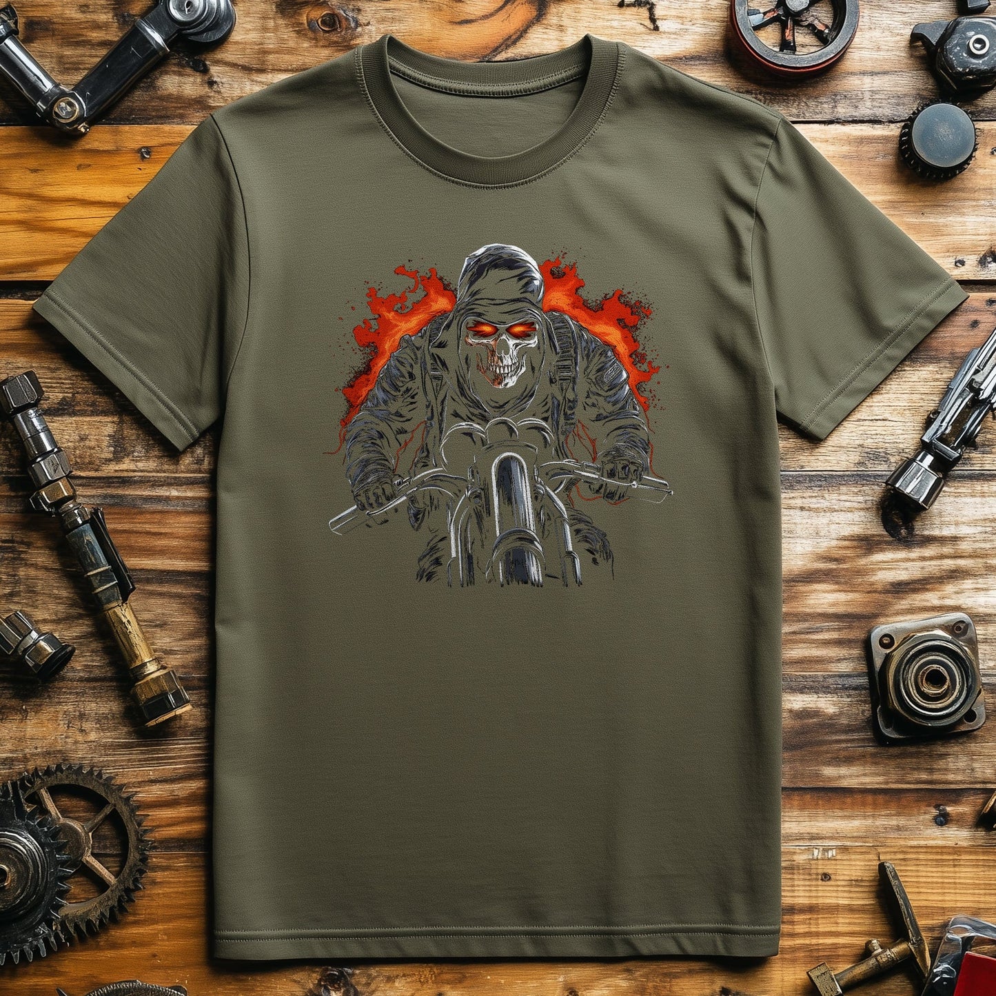 Biker Skull T-Shirt - Ride or Die in