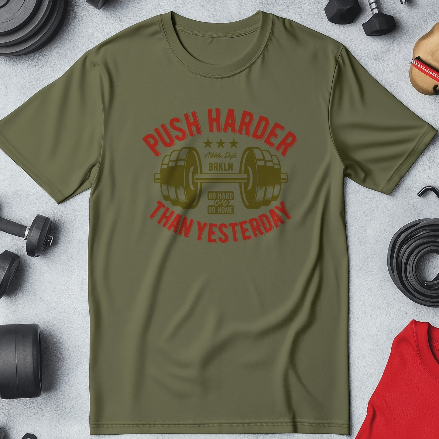 Push Harder Dumbbell T-Shirt - Funny