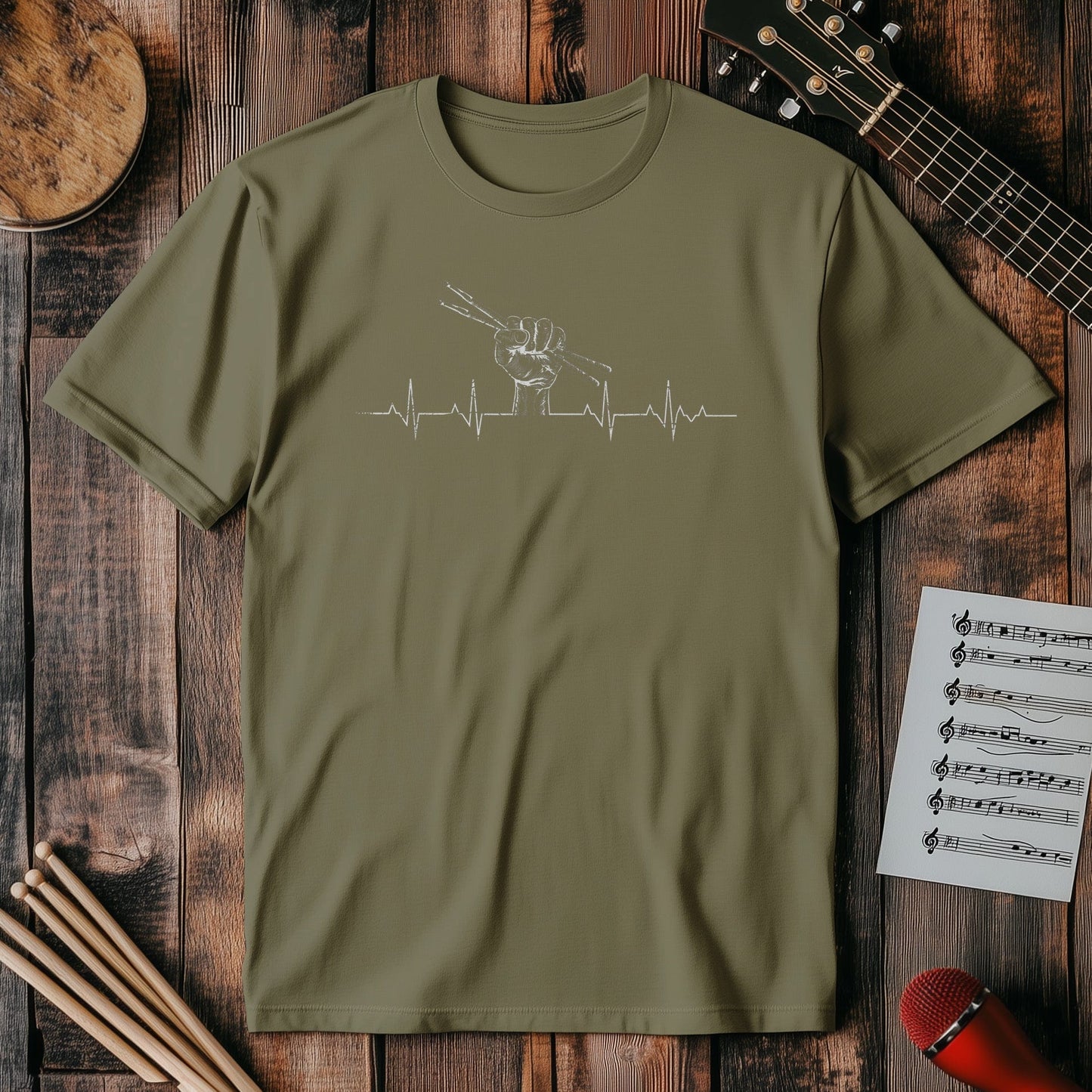 Drummer Fist Heartbeat t-shirt