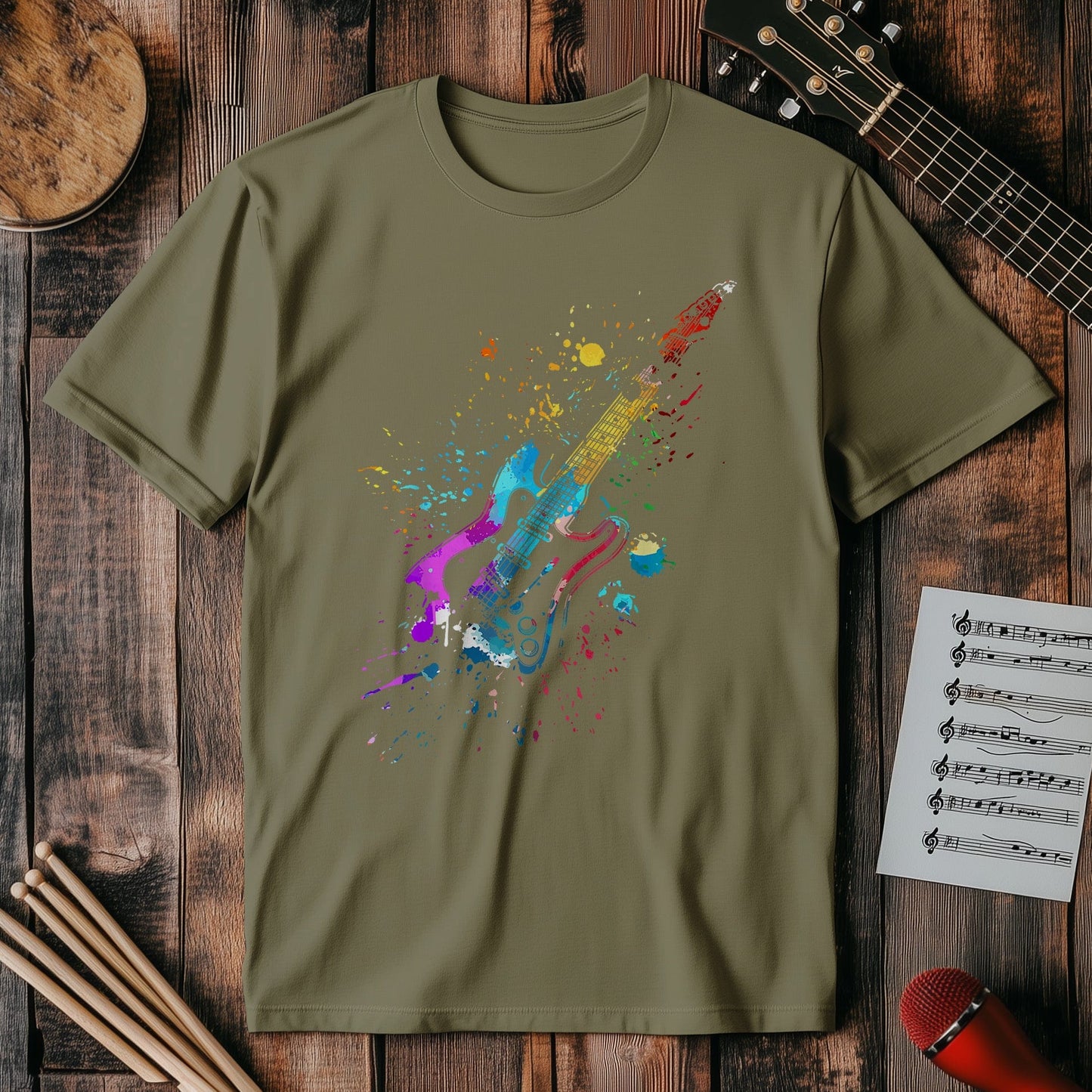 Guitar Neon Splash T-Shirt