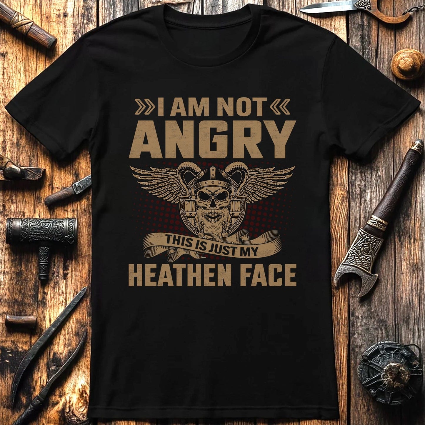 Angry Heathen Face T-shirt