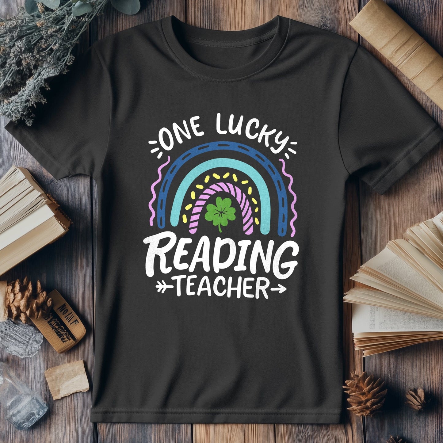 One Lucky Teacher Book T-Shirt