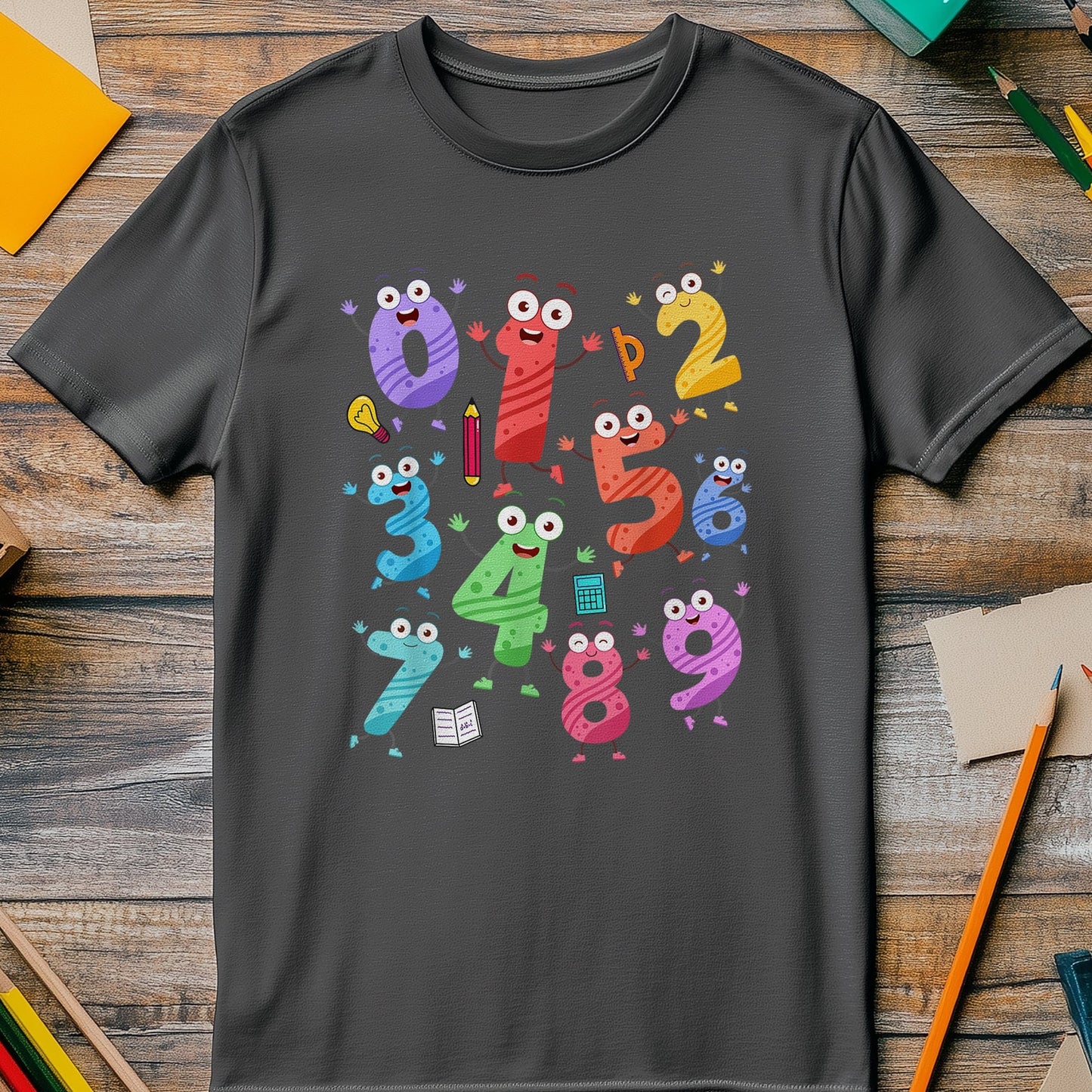 School Number Day Math Kids Tee