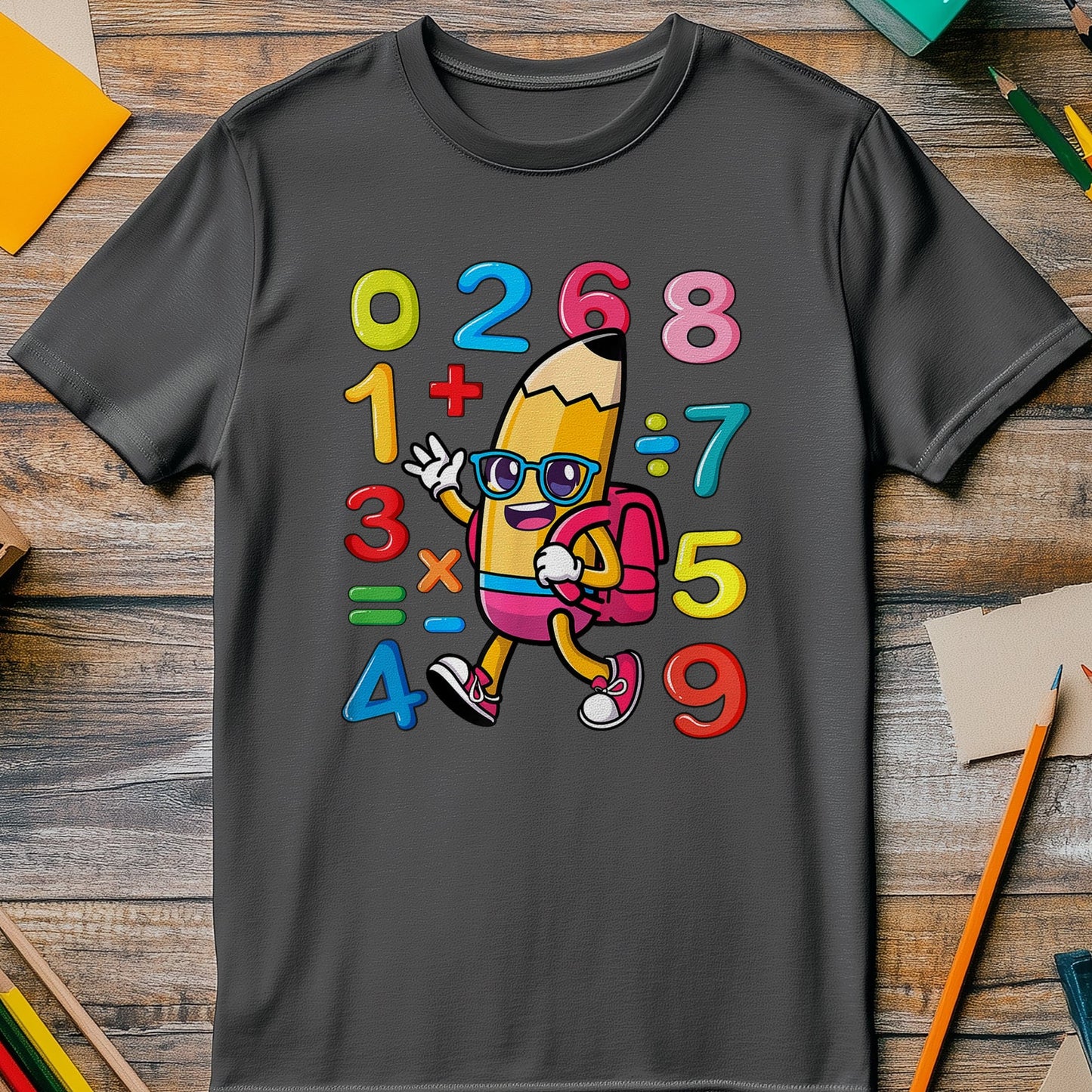 Pencil Numbers Math Day Kids Tee